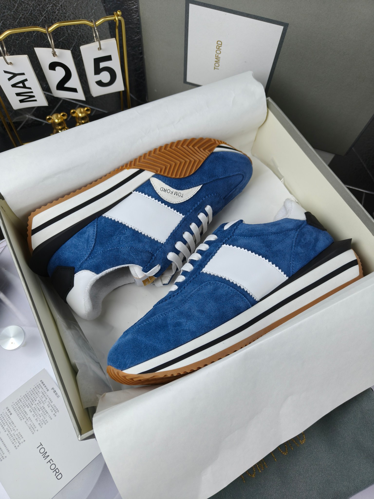 Tom Ford Retro Suede Runner Sneakers Blue