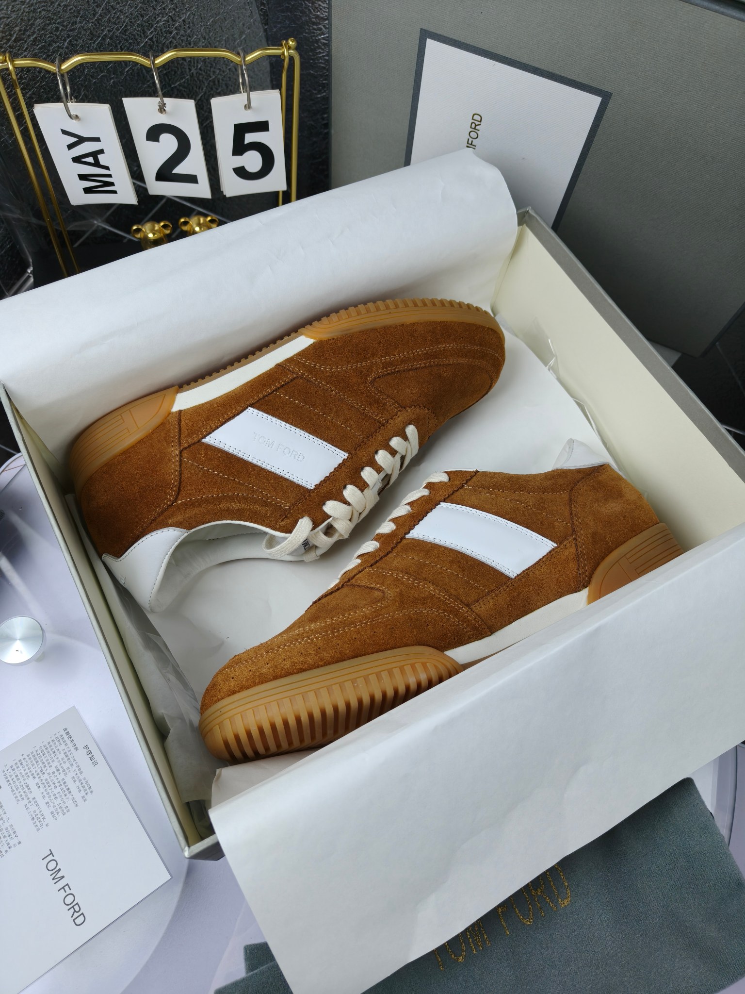 Tom Ford Suede Low-Top Sneakers Brown