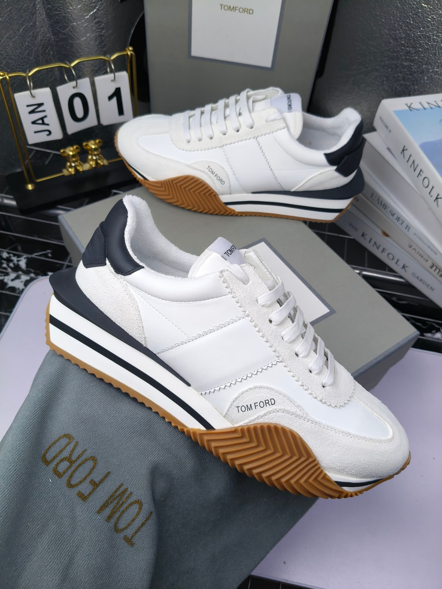 Tom Ford Retro Lift Sneakers White/Black