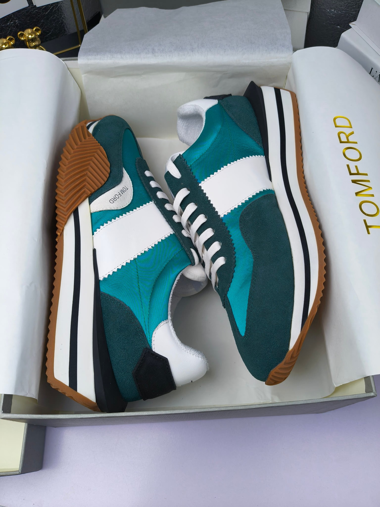 Tom Ford Retro Runner Sneakers Teal