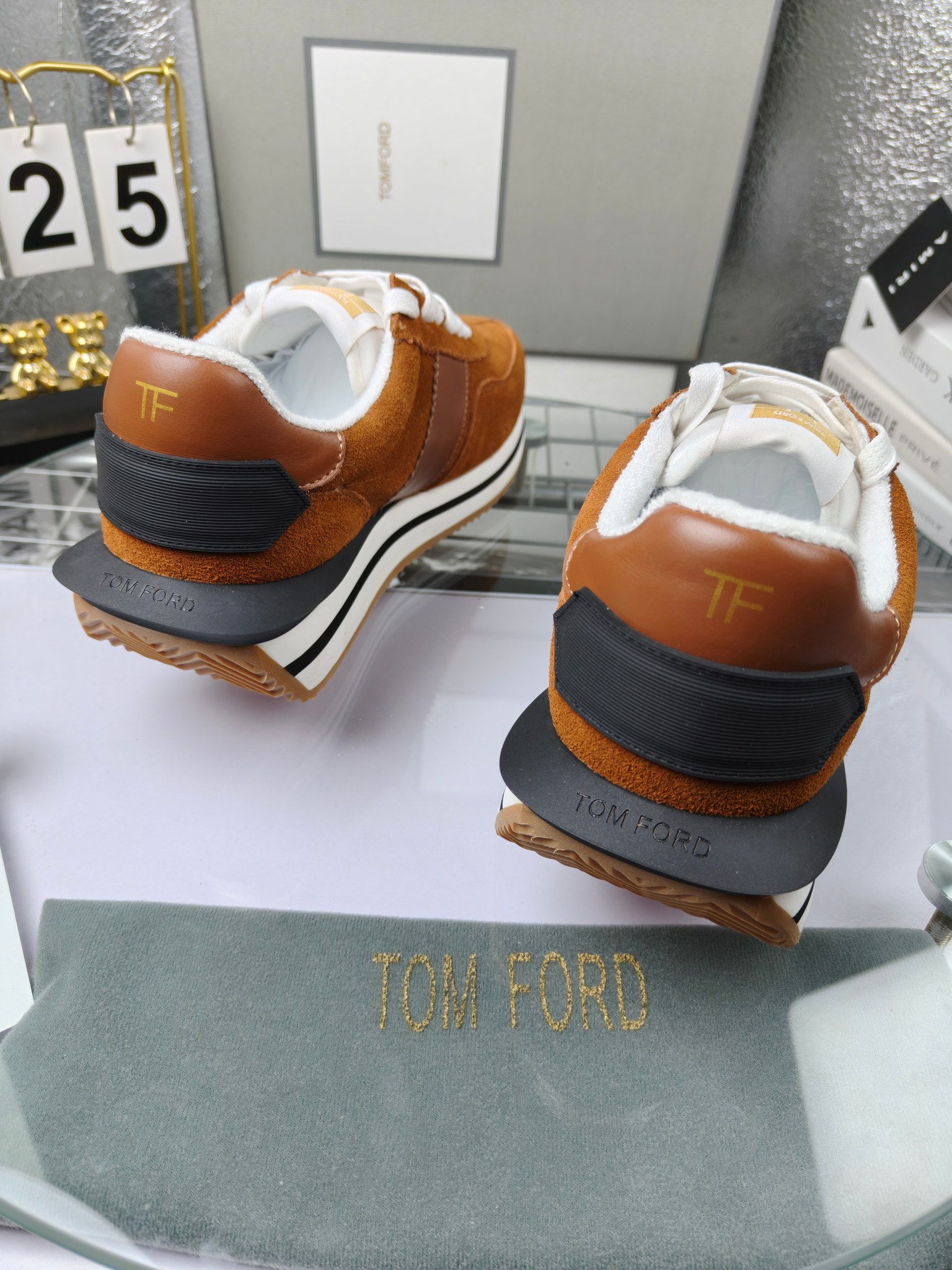 Tom Ford Retro Suede Sneakers Brown