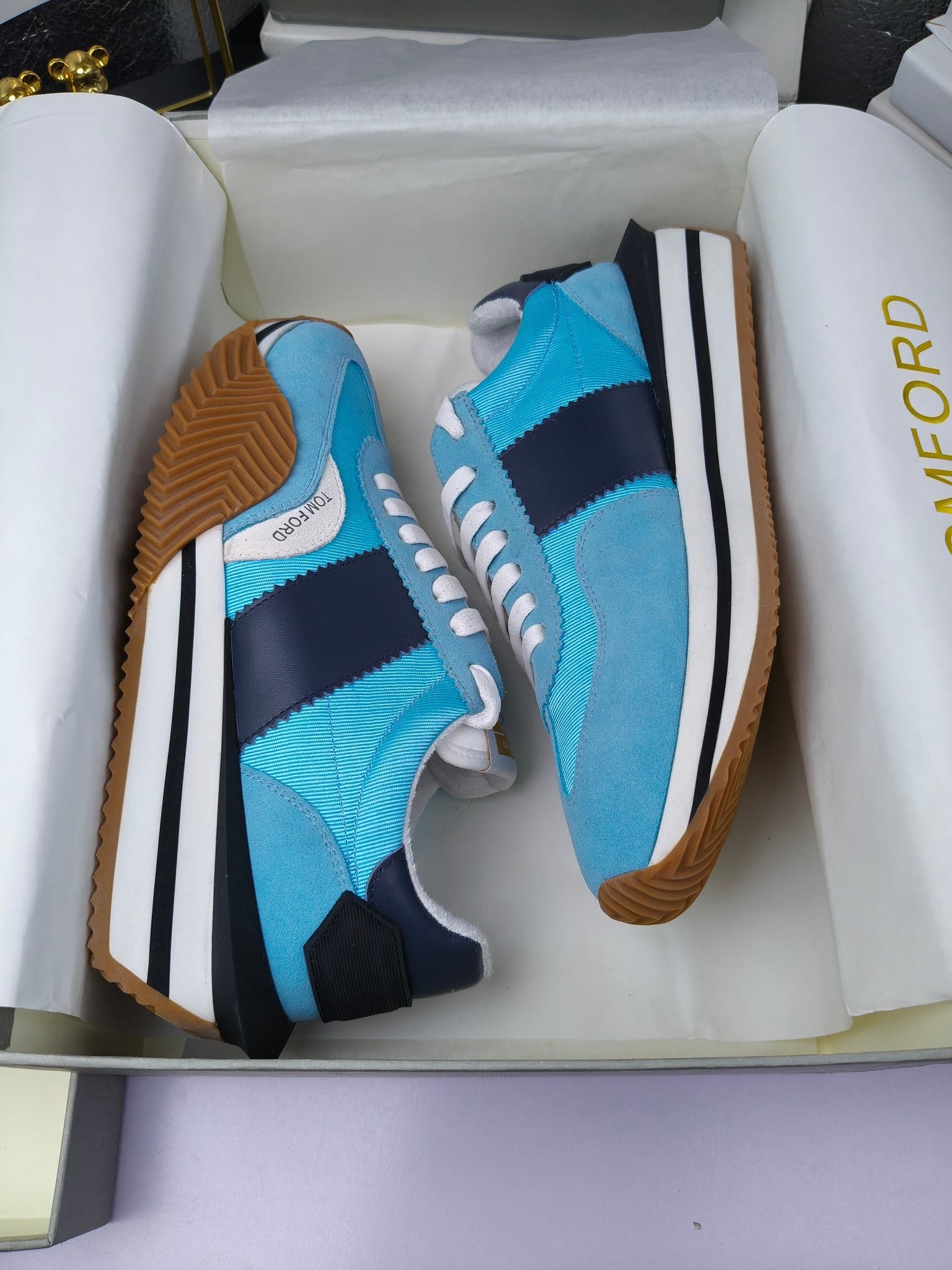 Tom Ford Retro Lift Sneakers Blue