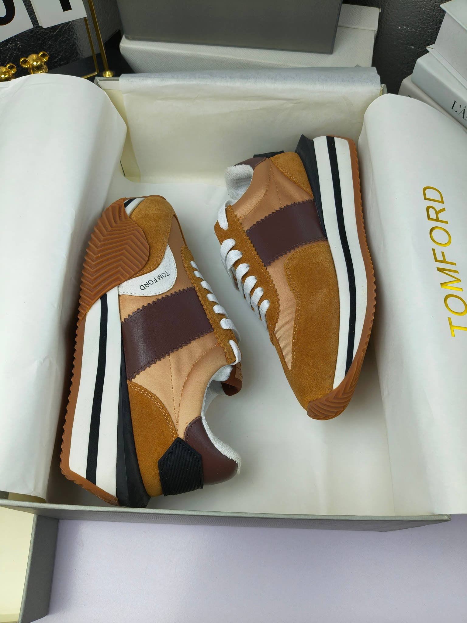 Tom Ford Retro Lift Sneakers Tan
