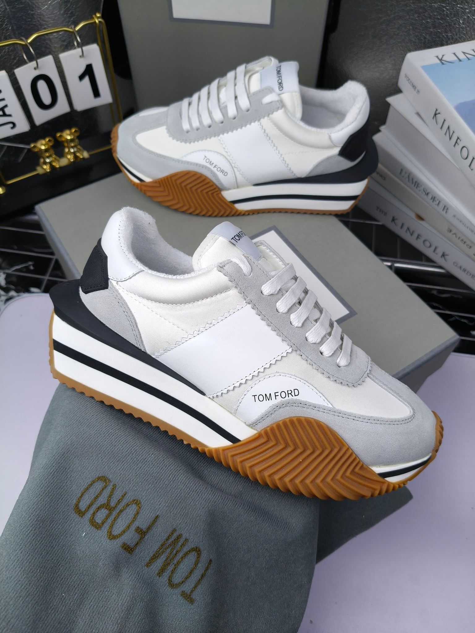 Tom Ford Retro Couple Sneakers White/Gray