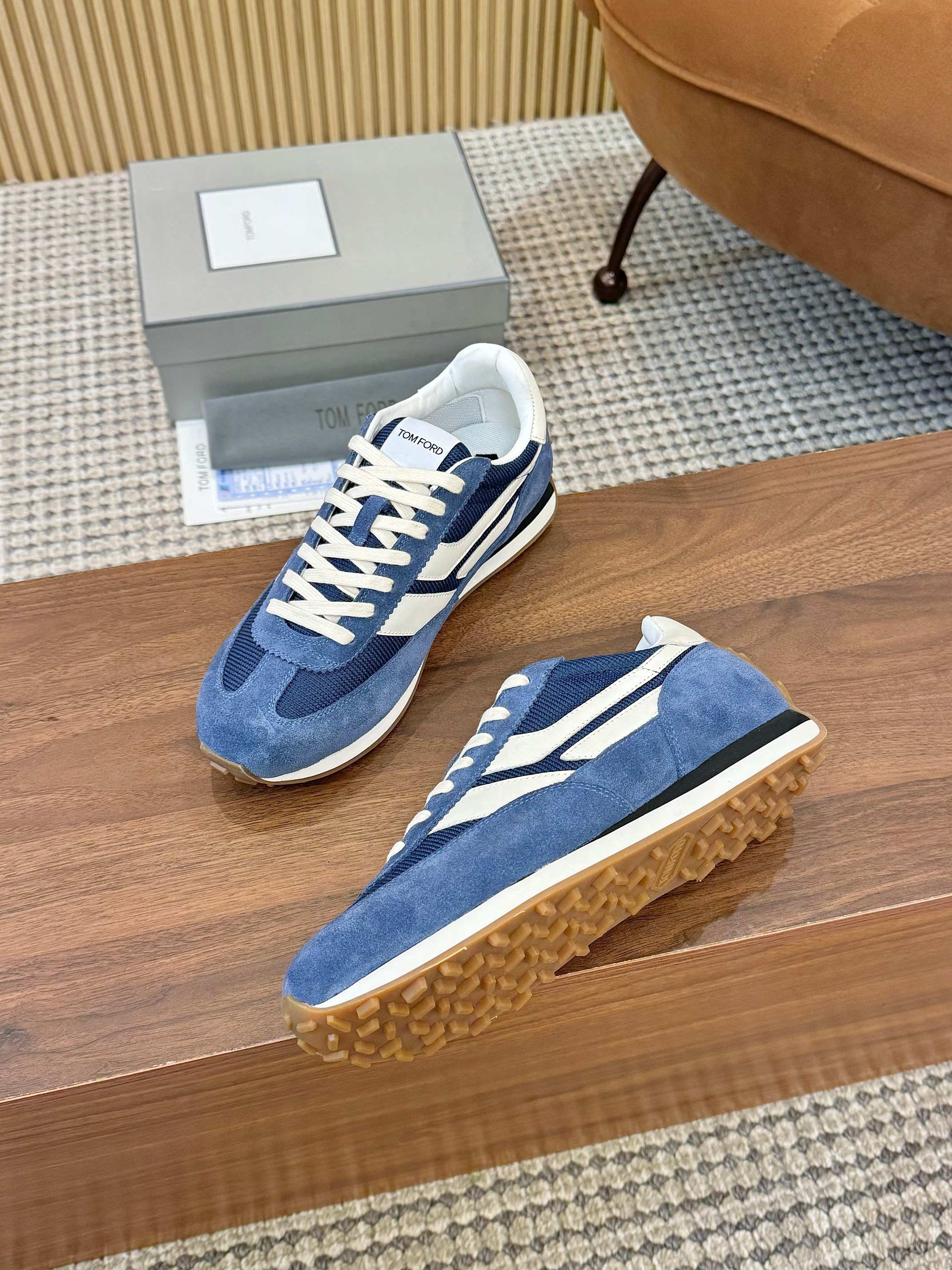 Tom Ford Retro Runner Sneakers Blue