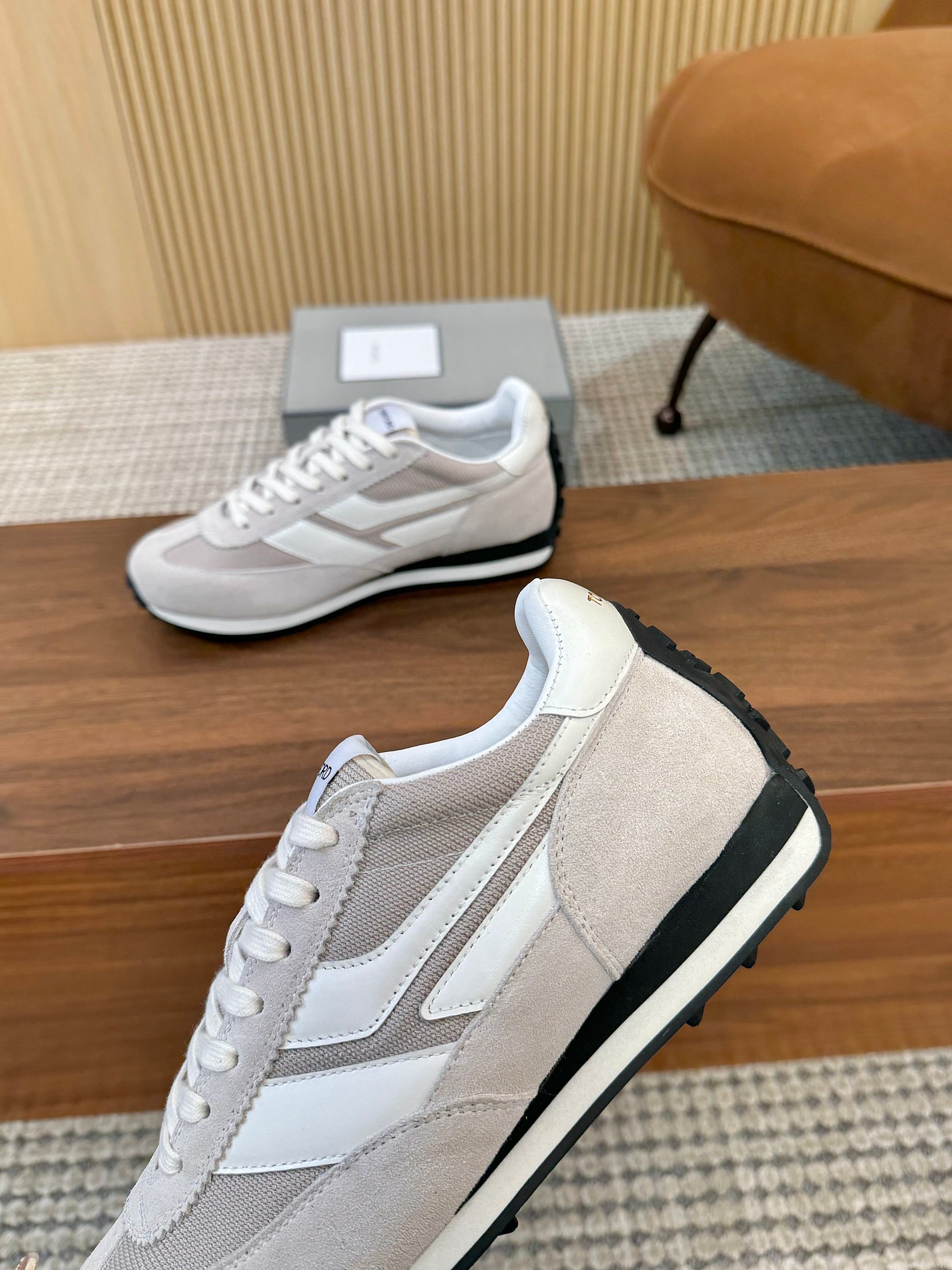 Tom Ford Low-Top Retro Sneakers Beige