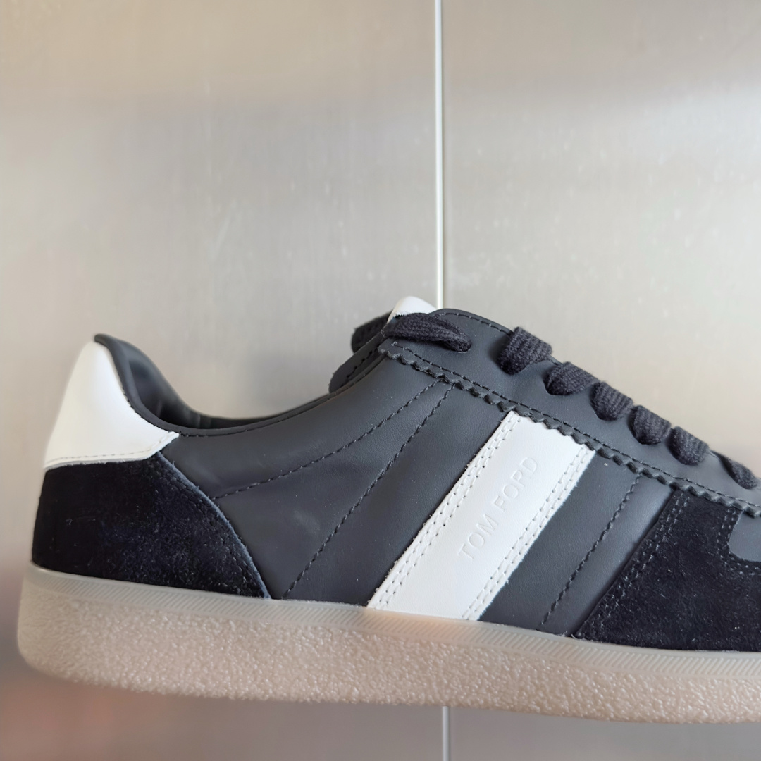 Tom Ford Terence Suede Leather Sneakers Black/White