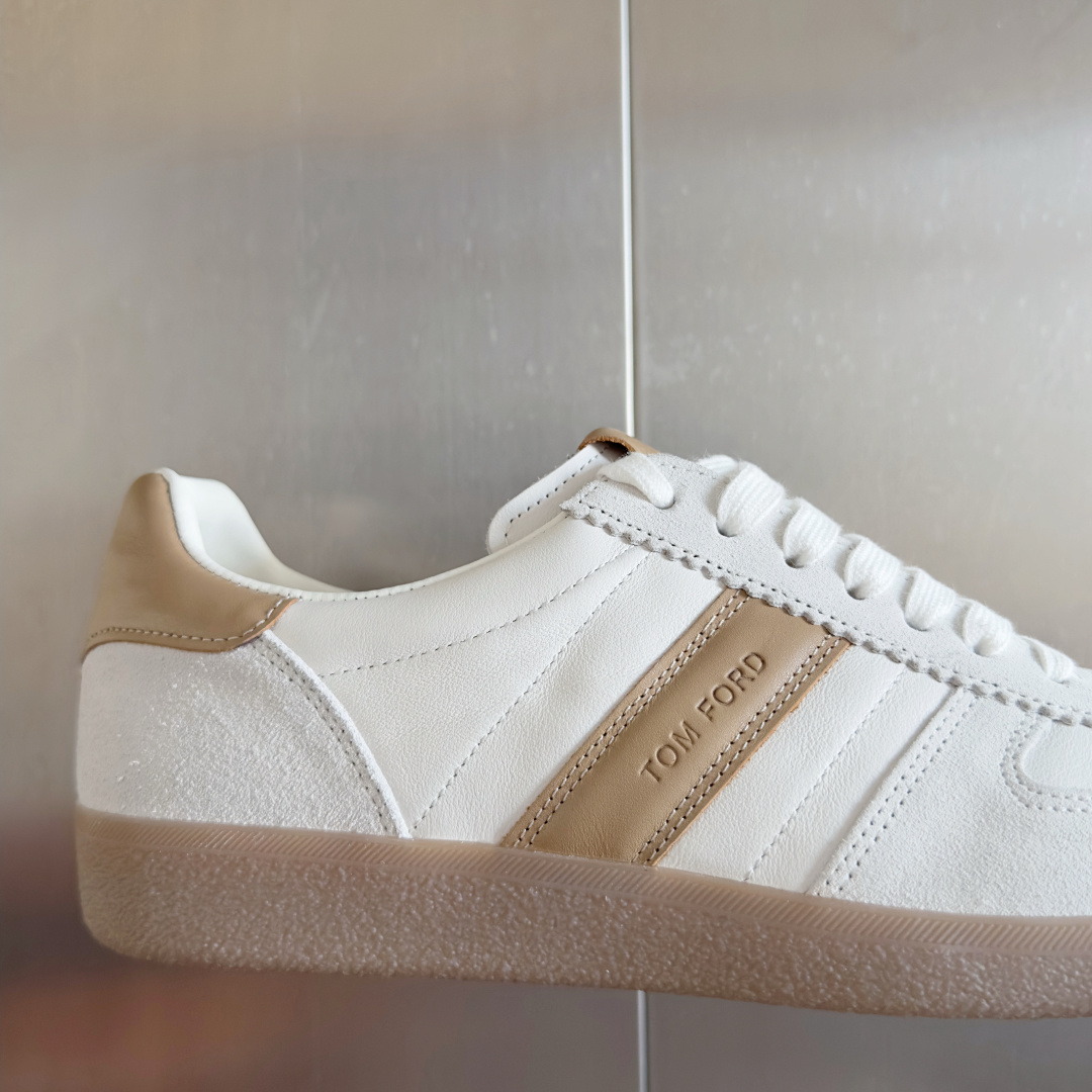 Tom Ford Terence Leather Sneakers White/Beige