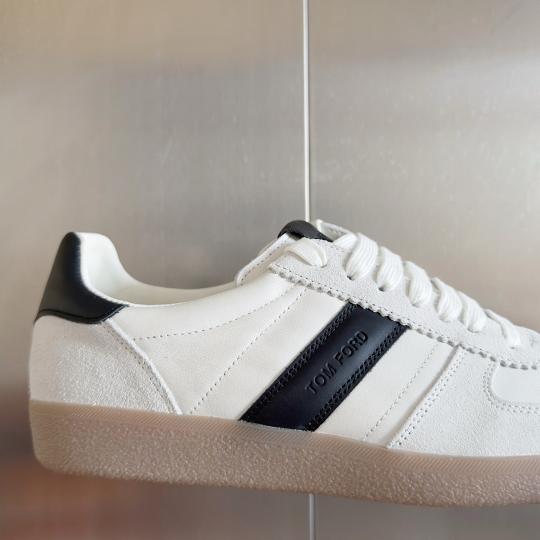 Tom Ford Terence Leather Sneakers White/Black