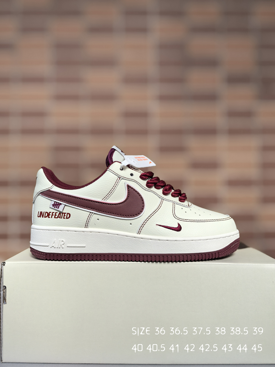 Nike Air Force 1 Low Undefeated Rope Lace Sneakers Burgundy