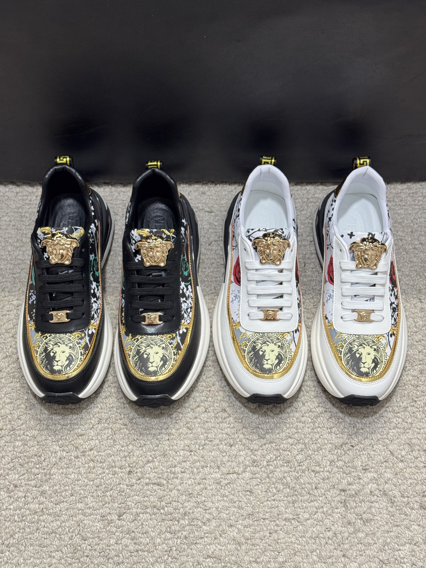 Versace Medusa Leather Chunky Sneakers Multicolor