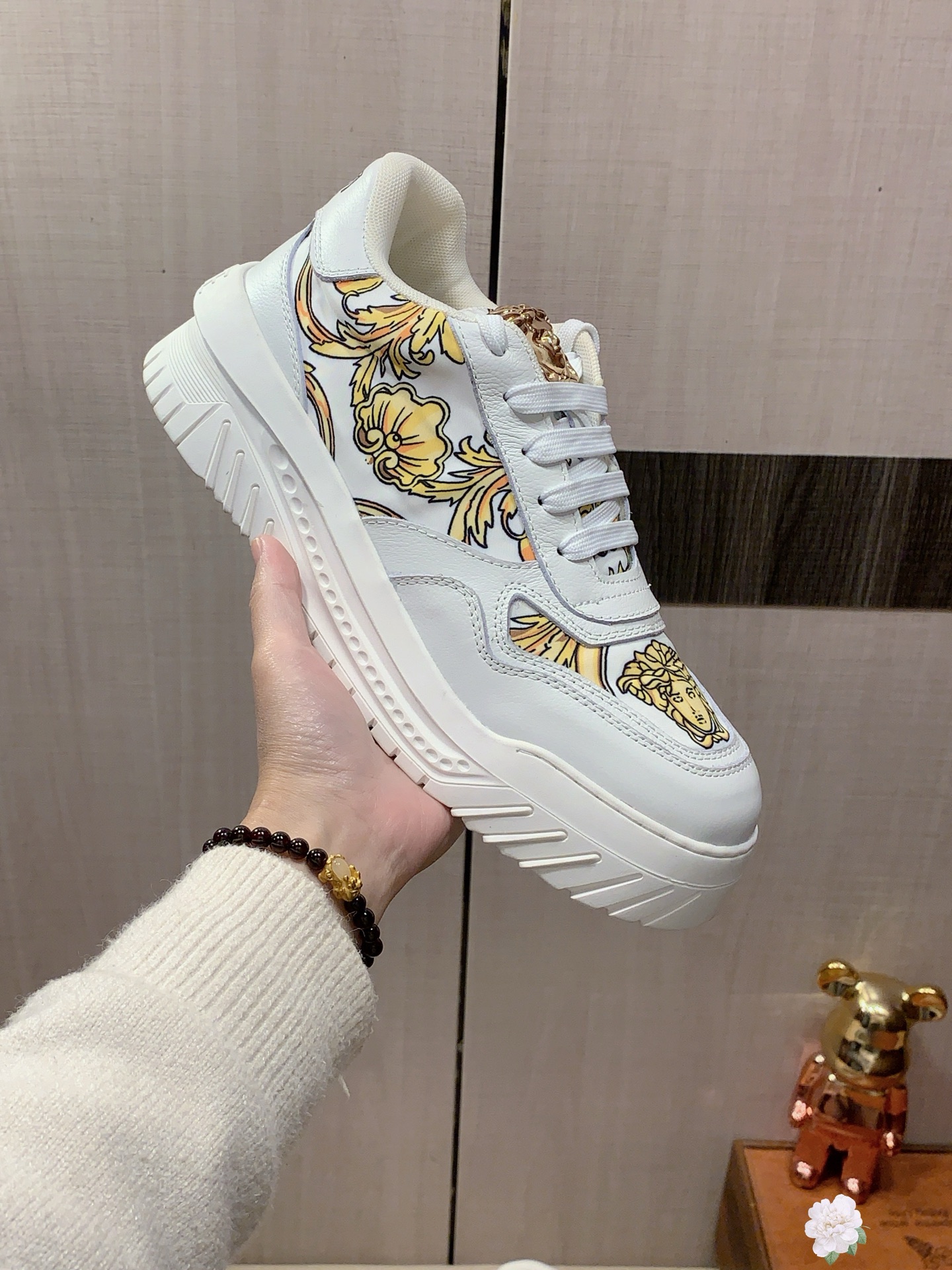 Versace Baroque Platform Sneakers White