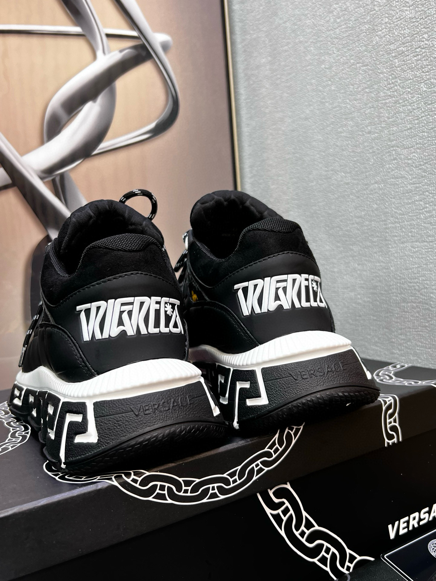 Versace Trigreca Chunky Sneakers Black Yellow
