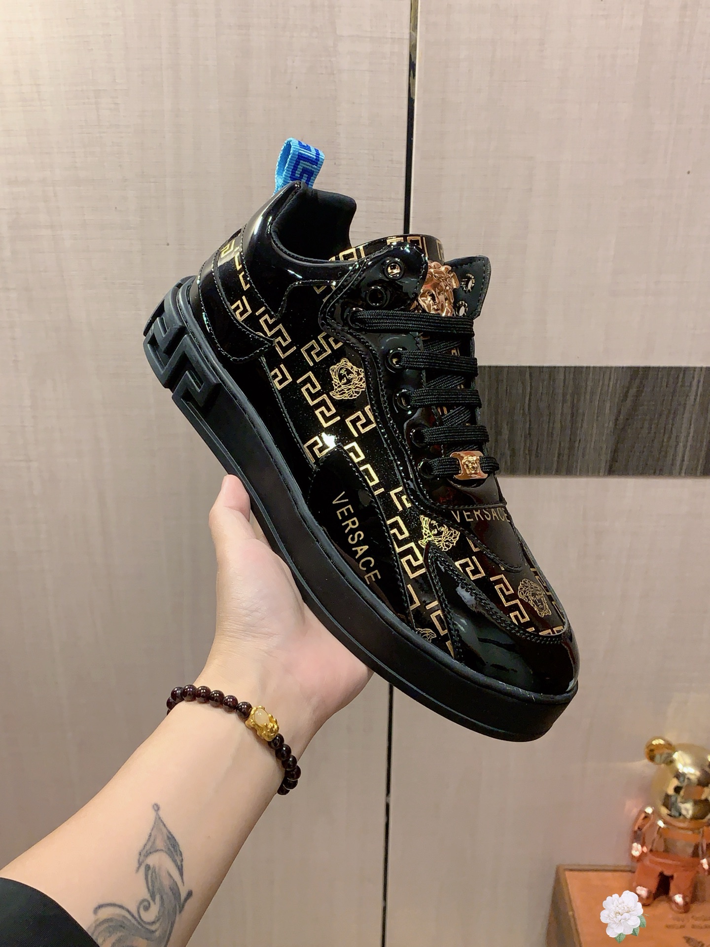 Versace Medusa Greca Low-Top Sneakers Black
