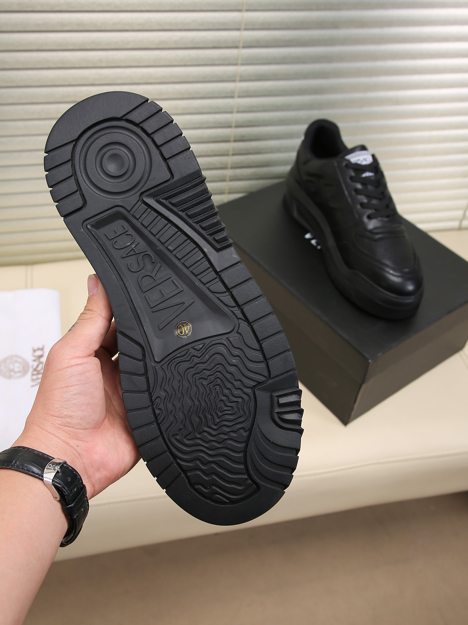 Versace Greca Low-Top Sneaker Black
