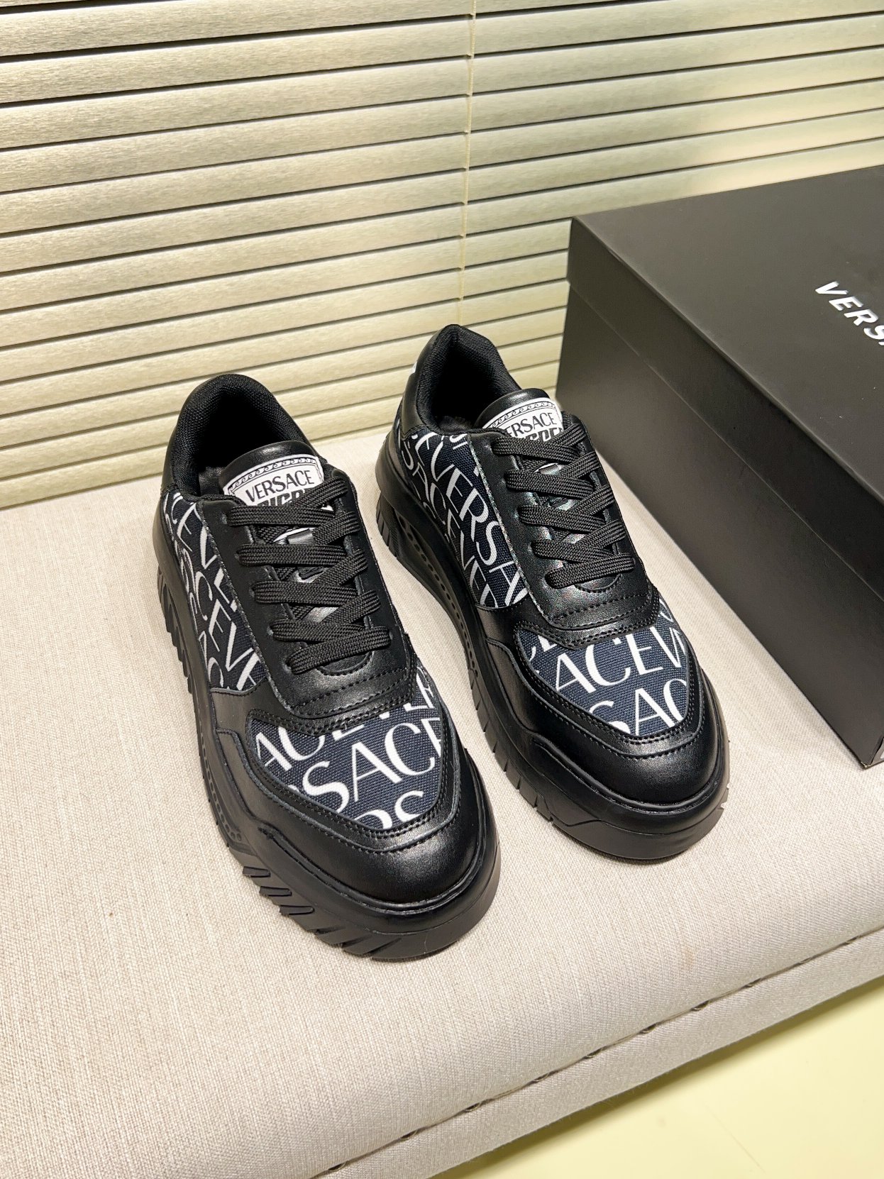 Versace Grace Labyrinth Sneakers Black