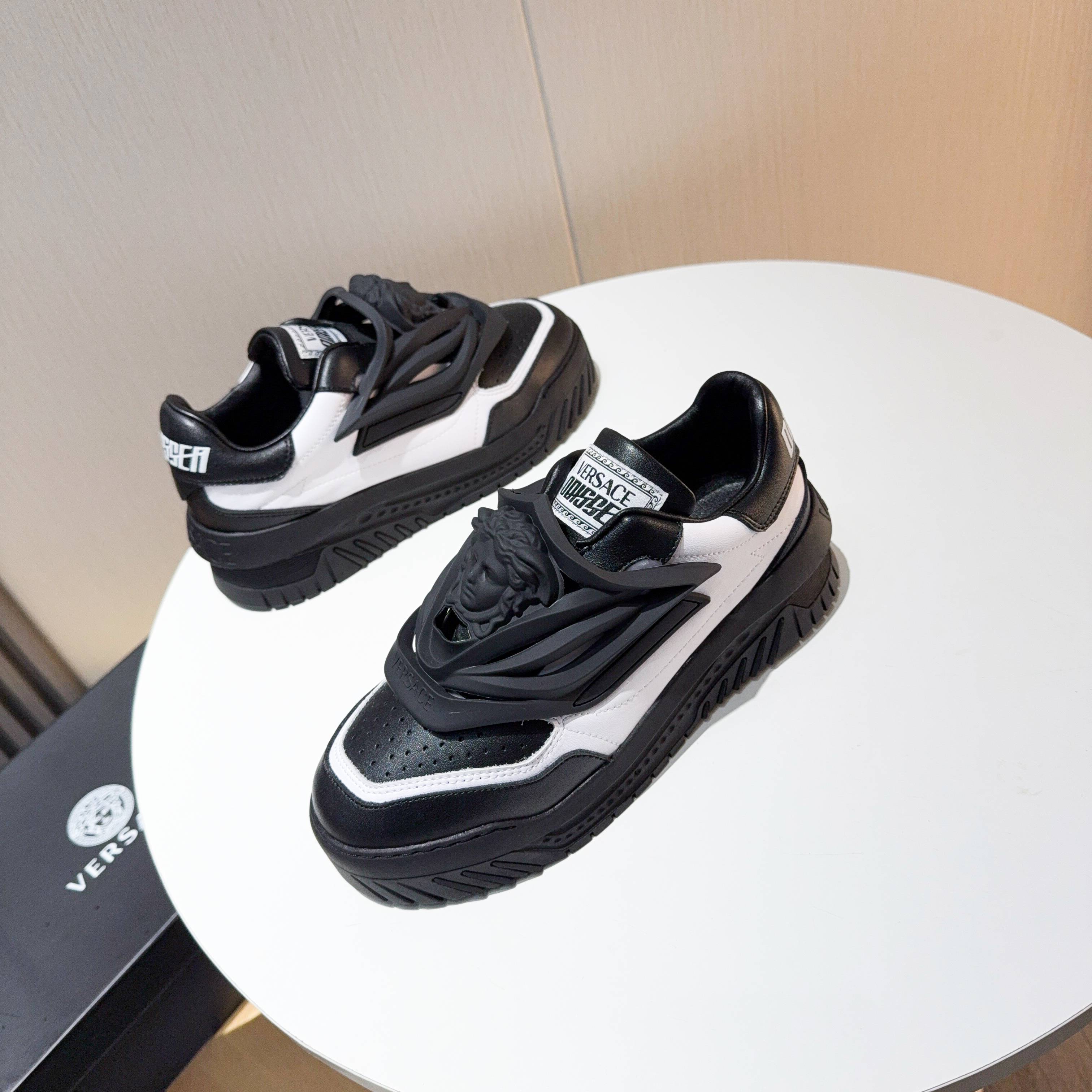Versace Odissea Medusa Chunky Sneakers Black White