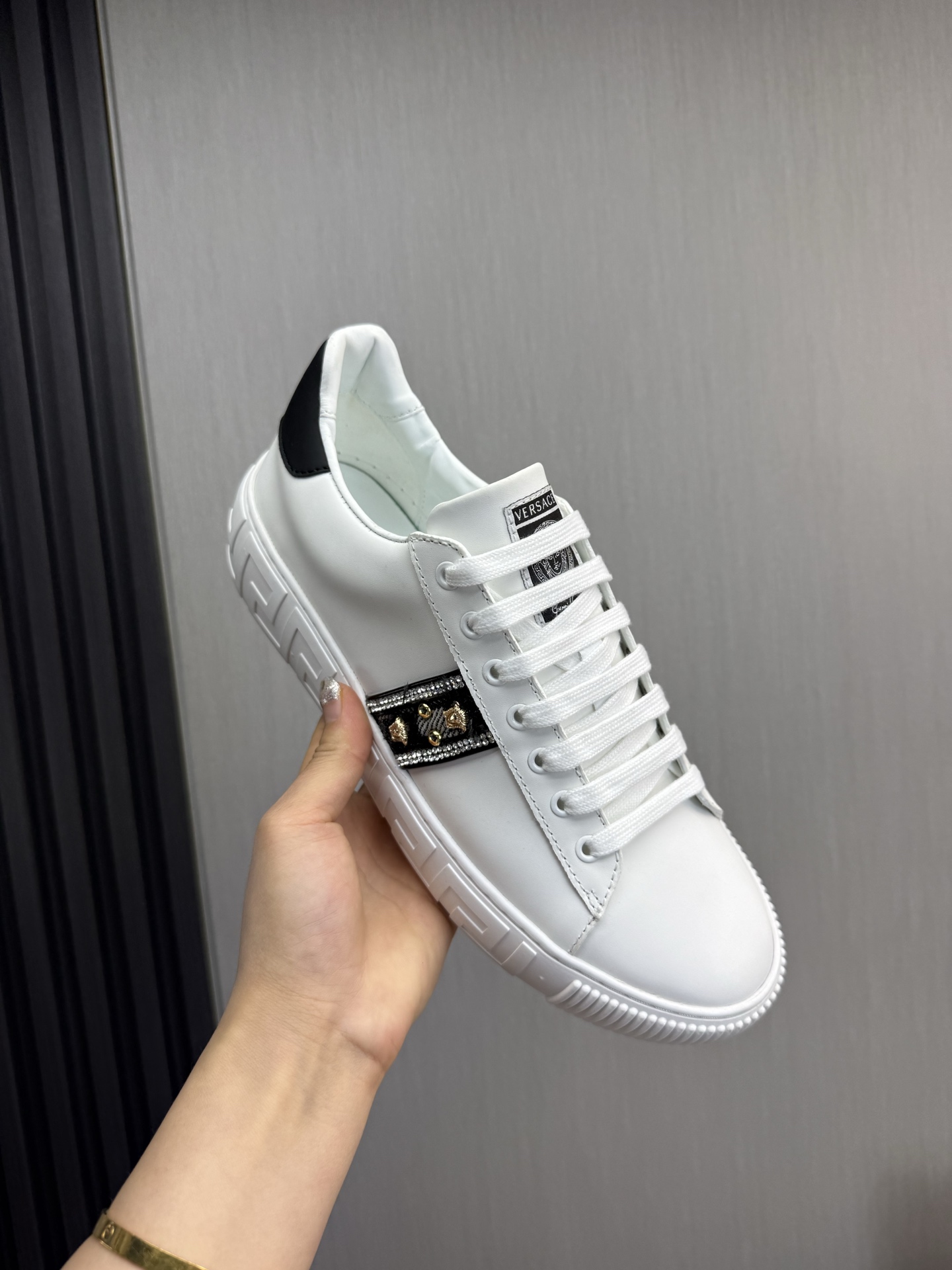 Versace Leather Casual Sneakers White