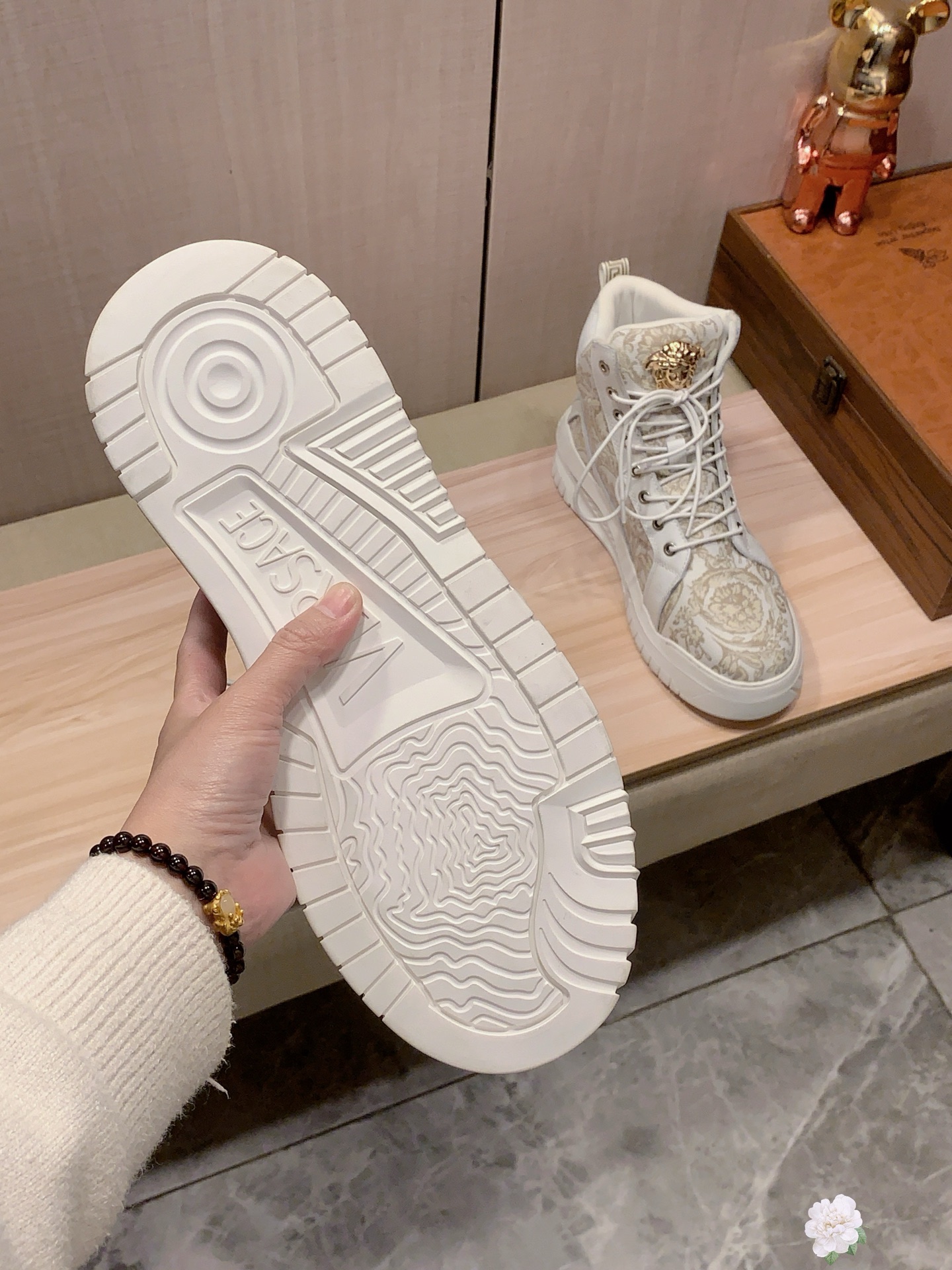 Versace Baroque High-Top Sneakers Multi-Color