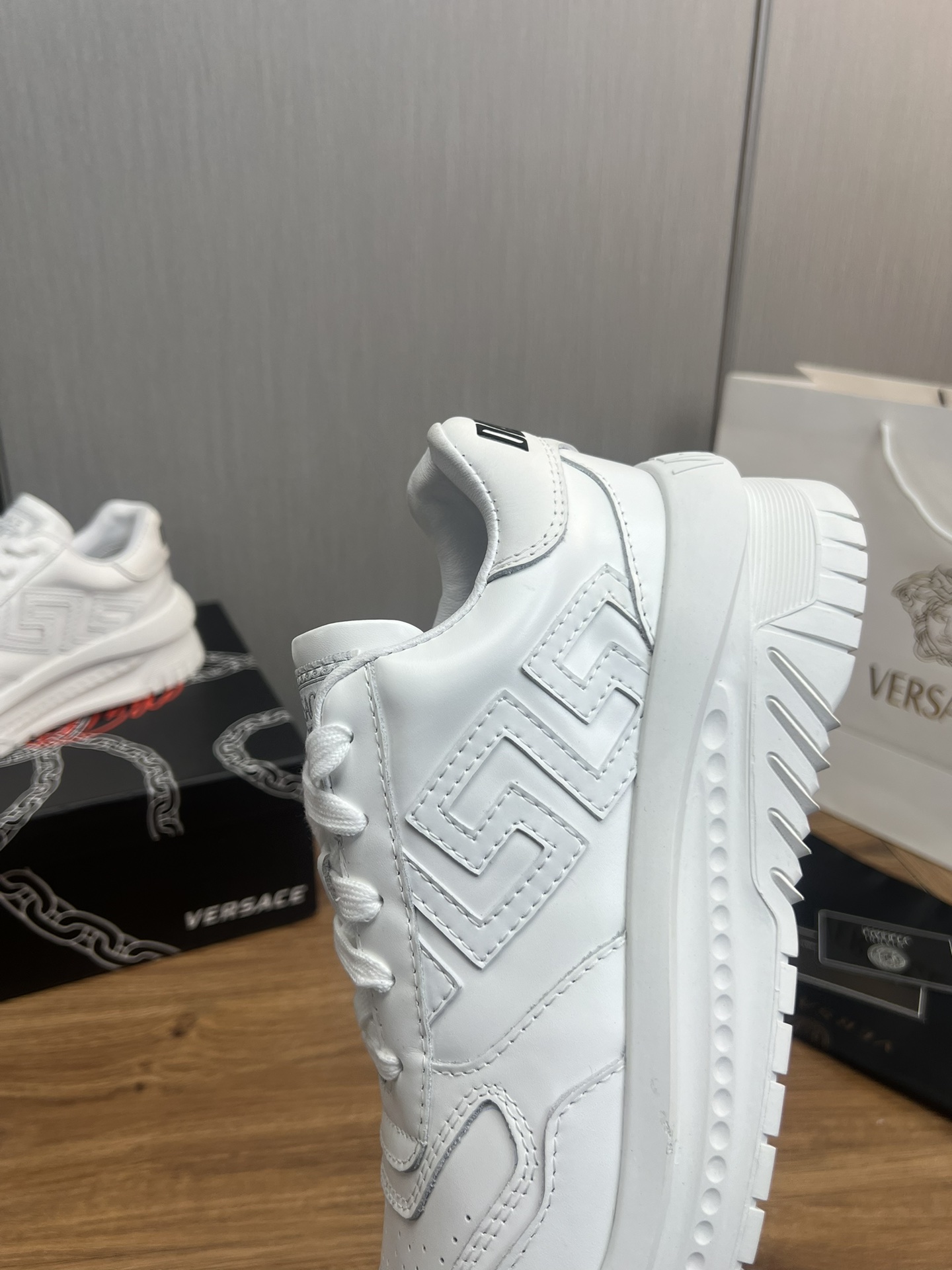 Versace Leather Casual Sneakers White