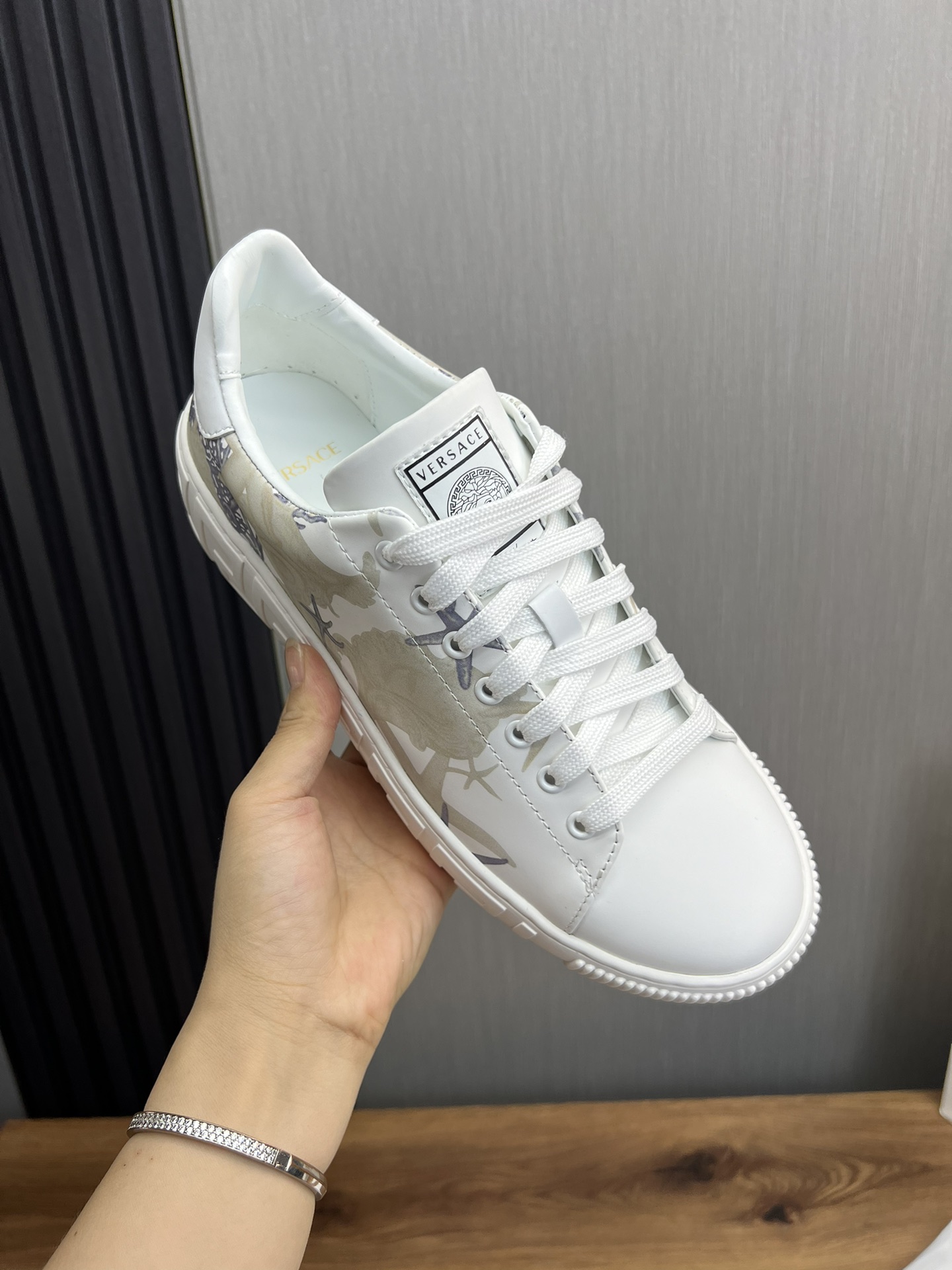 Versace Leather Couple Sneakers White