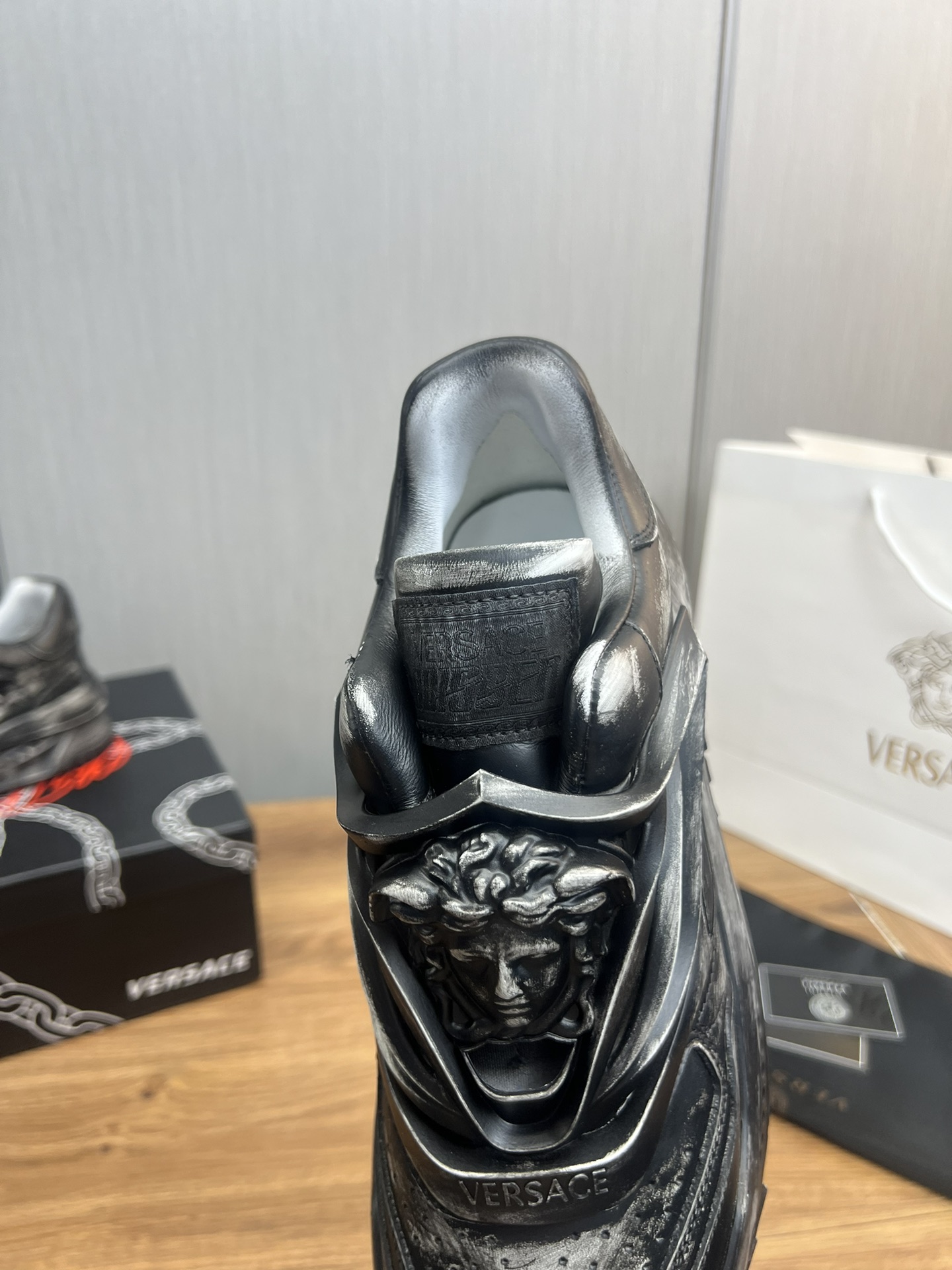 Versace Medusa Leather Sneakers Black