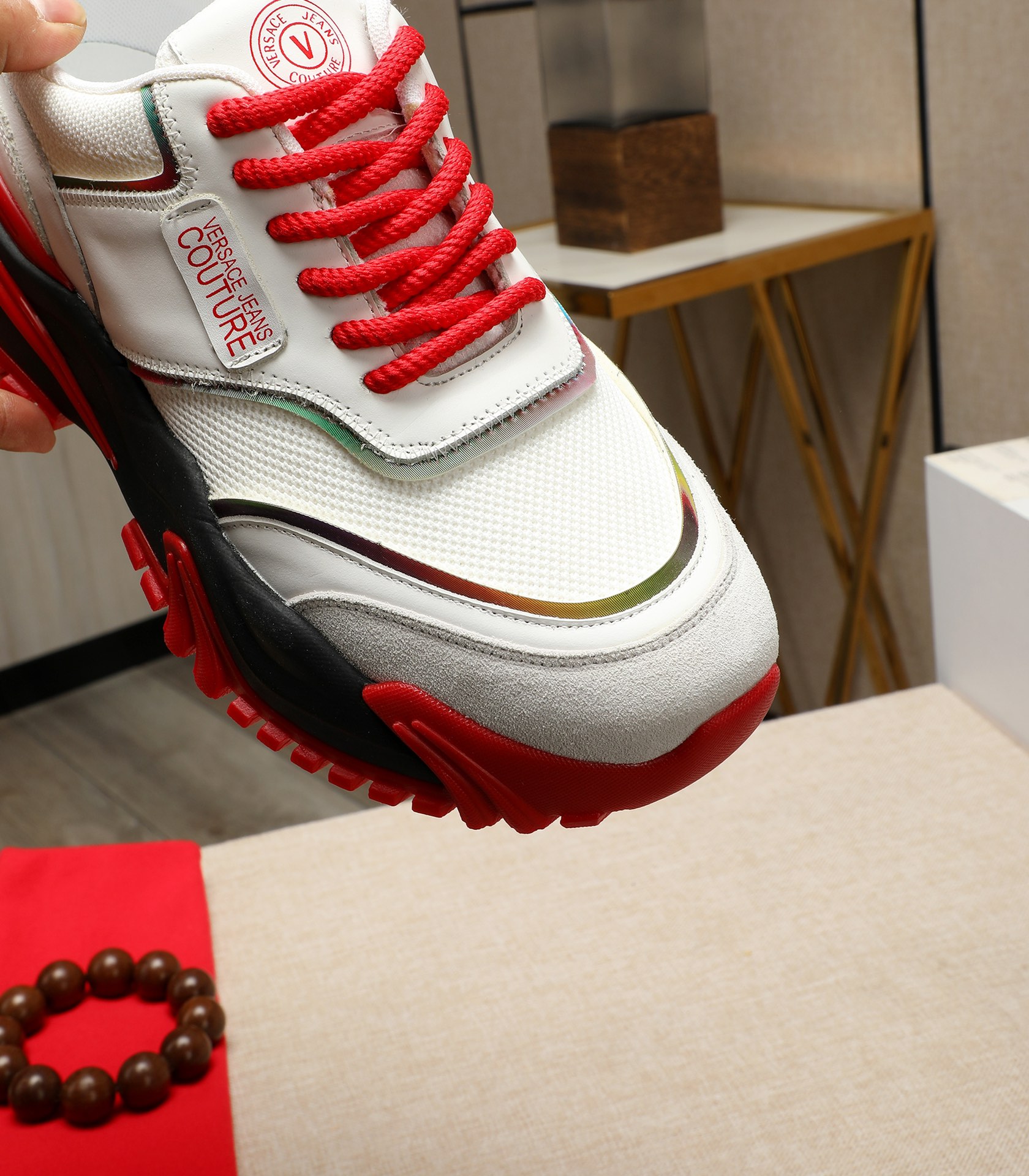 Versace Couture Chunky Sneakers White/Red