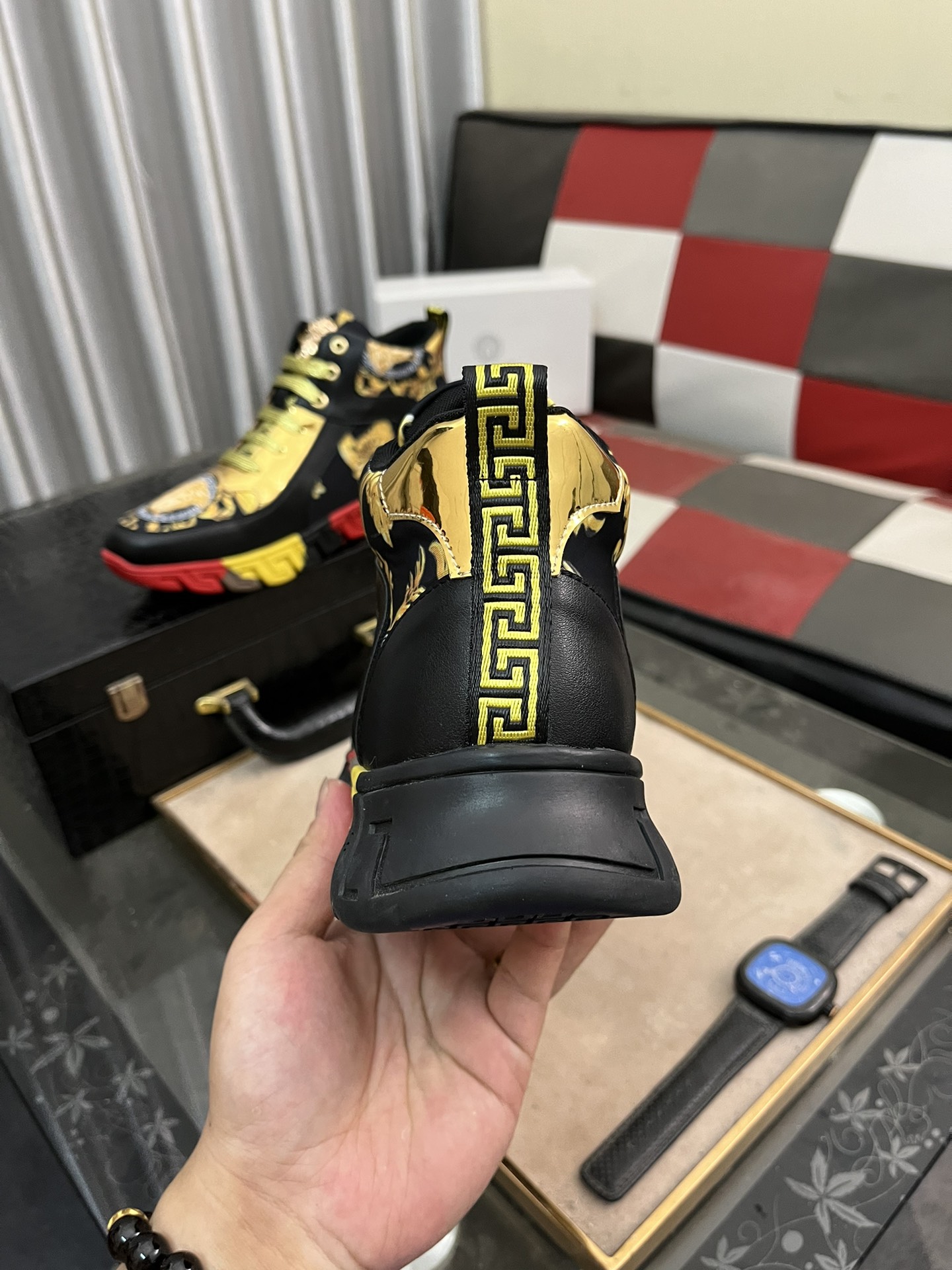 Versace Medusa High-Top Sneakers Black/Gold
