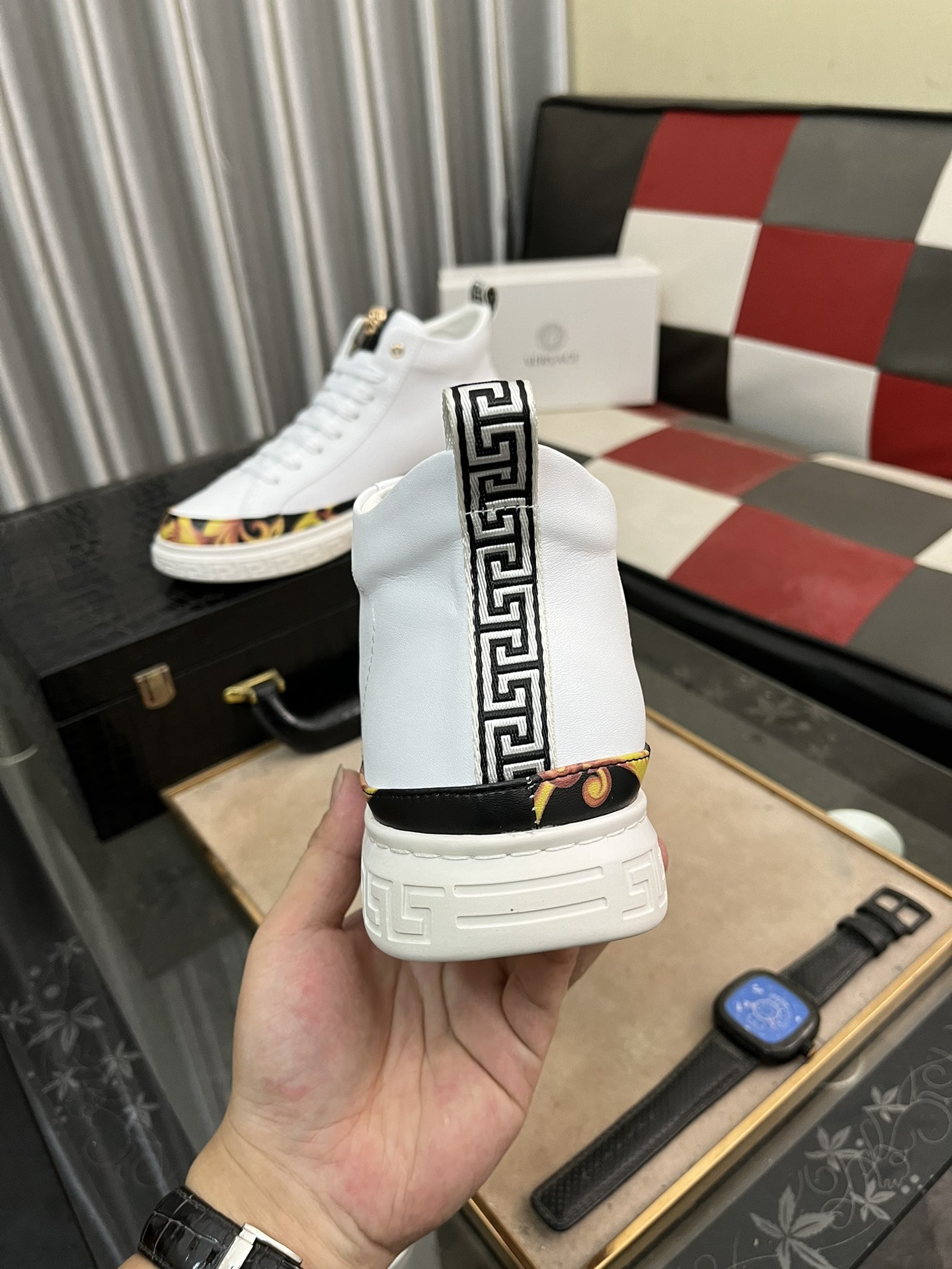 Versace Medusa High-Top Sneakers White