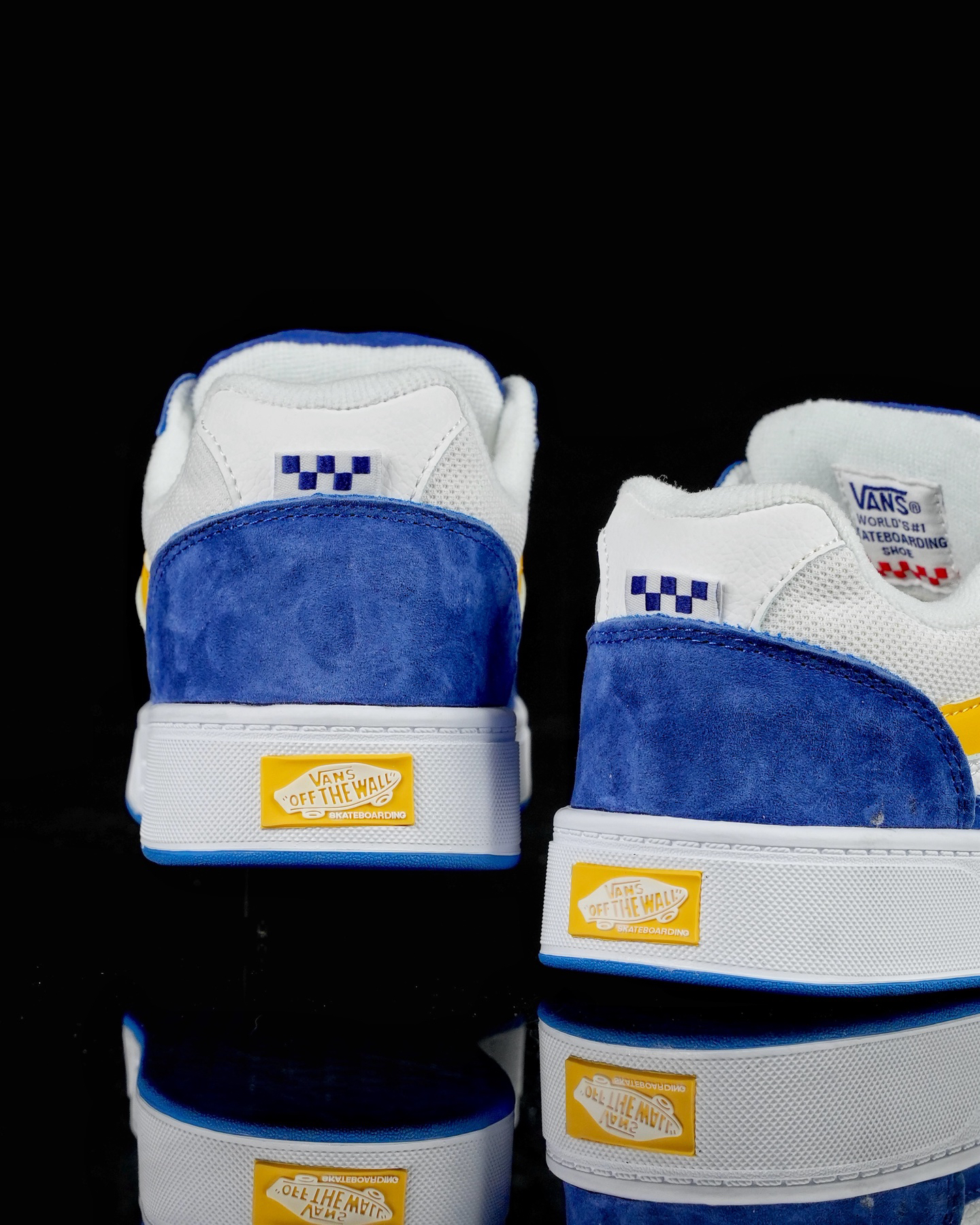 Vans Skate Estazzo Suede Leather Skate Shoes Blue/Yellow