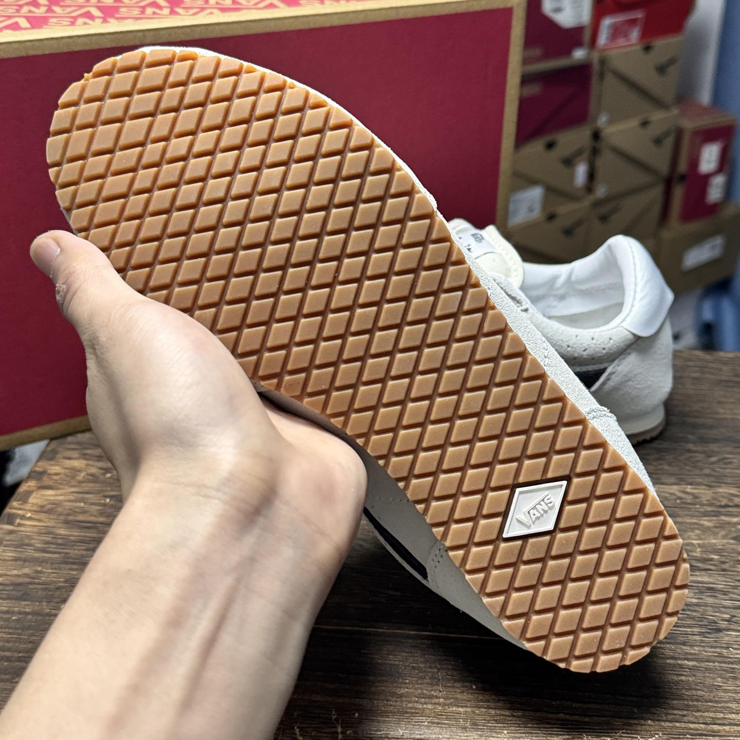 Vans Super LowPro Retro Slim Sole Sneakers Beige/Black