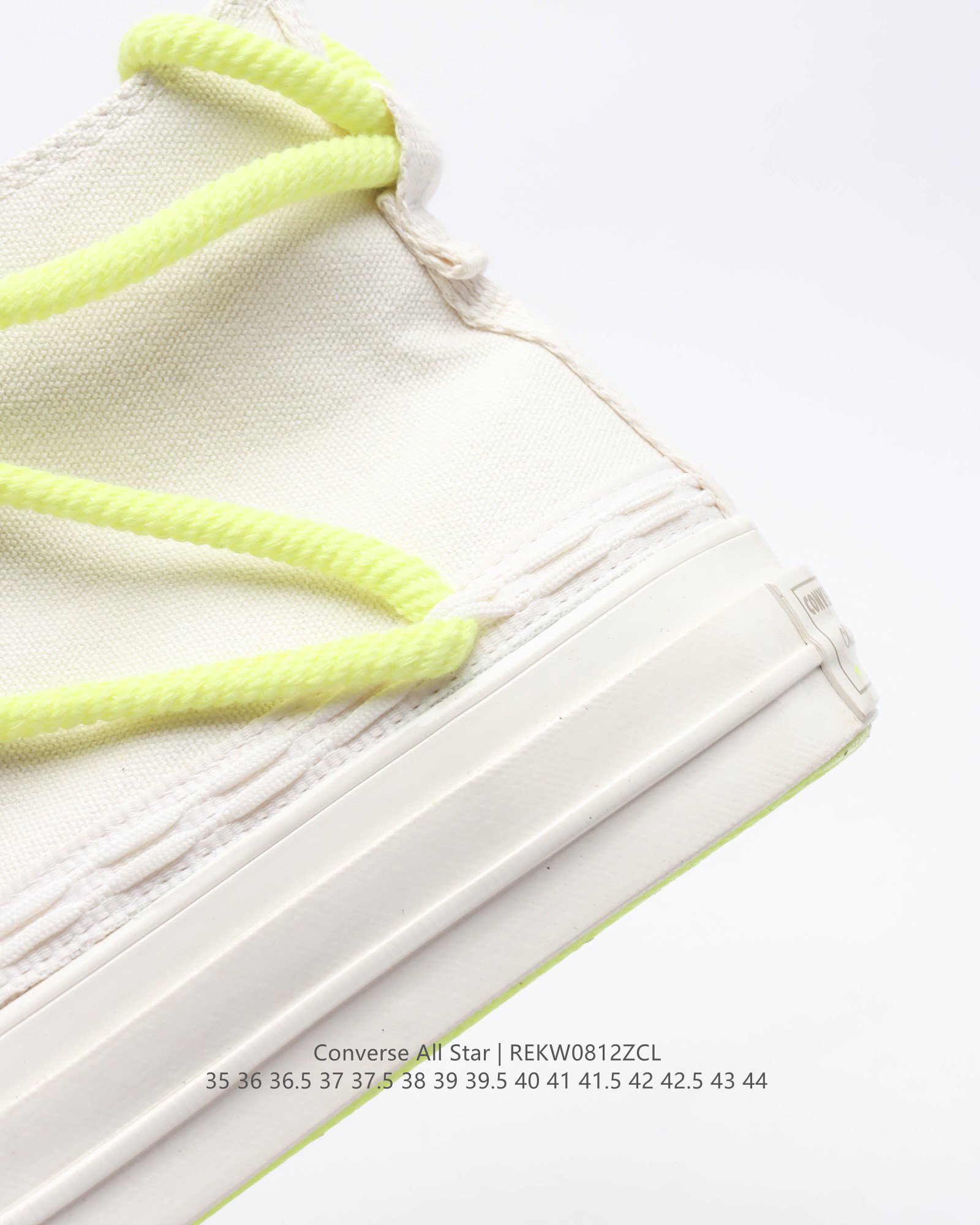 Converse All Star Deconstructed High-Top Canvas Sneakers White/Neon Yellow