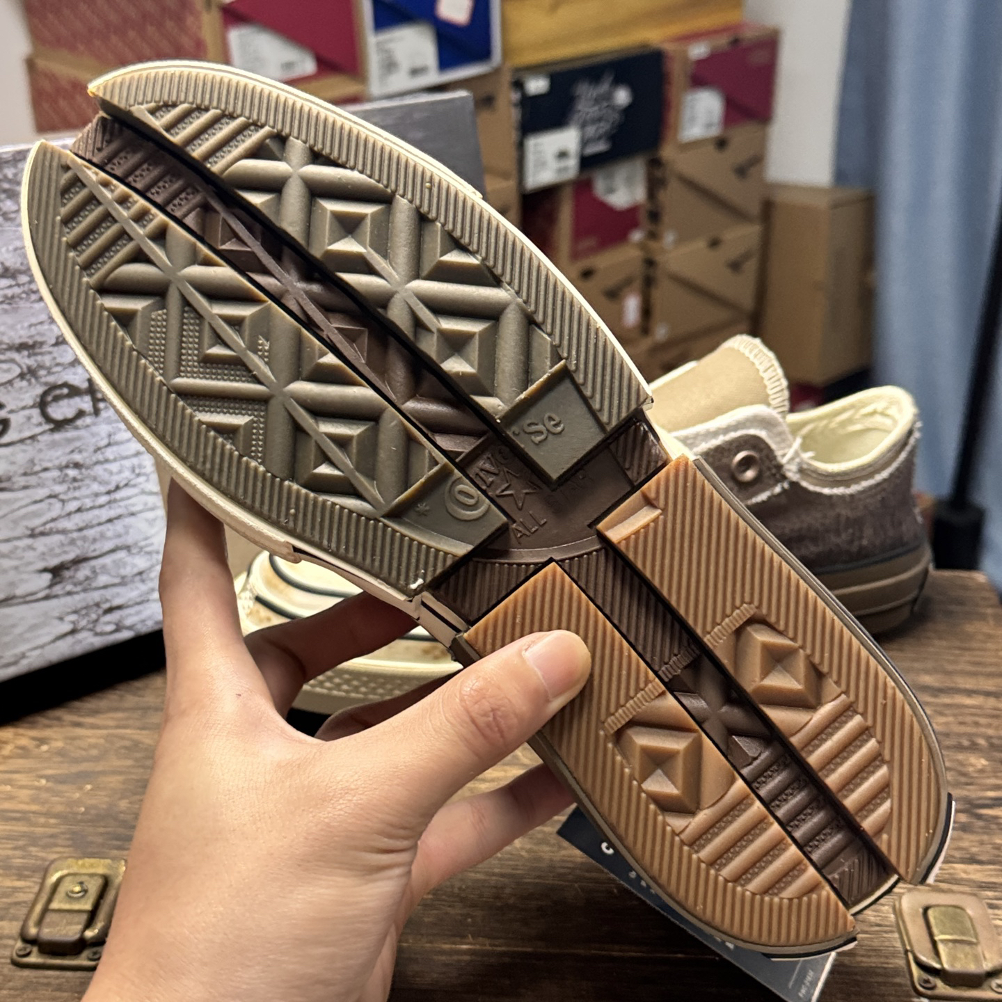 Converse x Feng Chen Wang Deconstructed Canvas Sneakers Brown