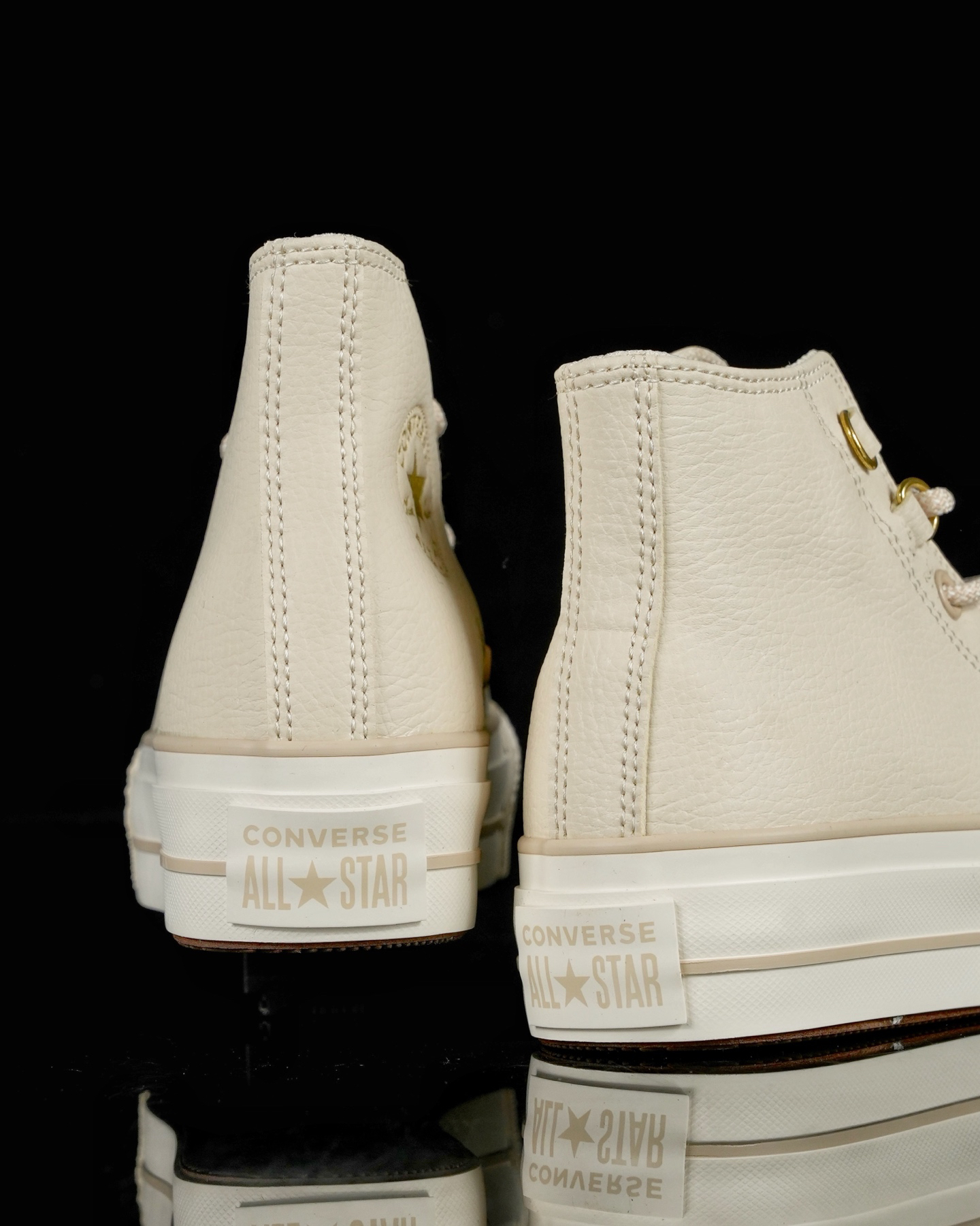 Converse All Star Lift Leather High Tops Cream