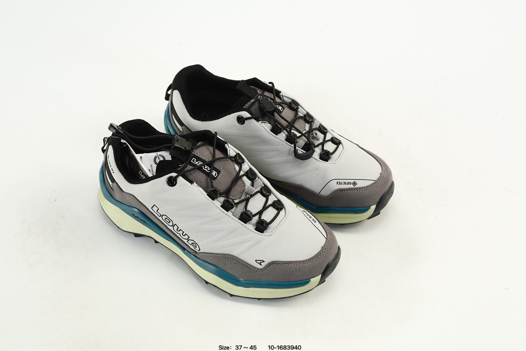Lowa GORE-TEX Vibram Hiking Shoes Grey/Blue/Black