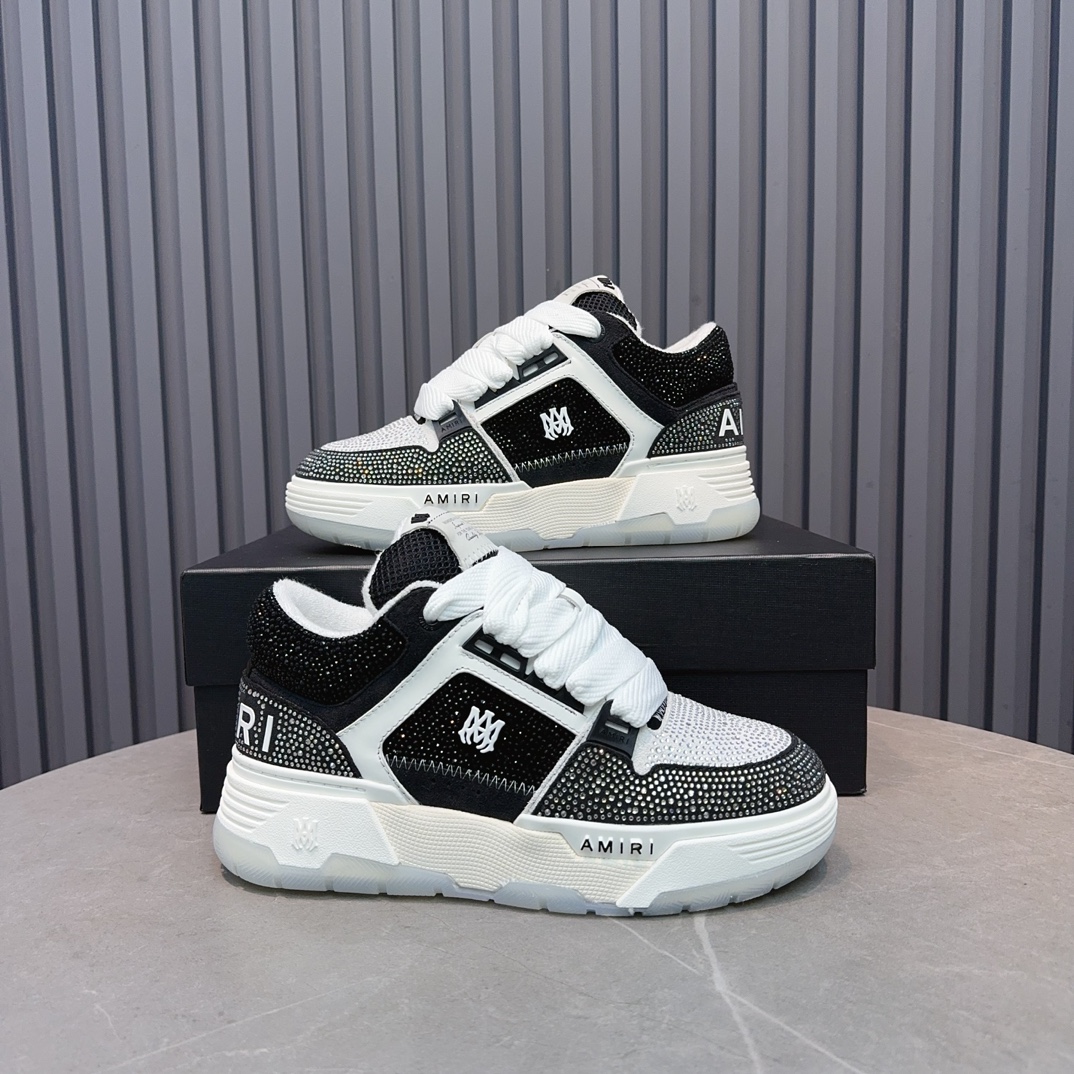 AMIRI Crystal Low-Top Sneakers Black/White