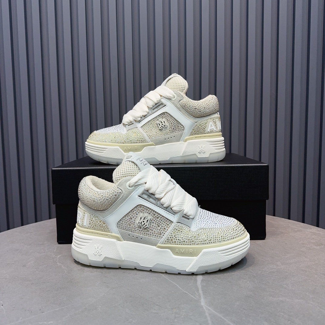 Amiri Crystal Low Sneakers White