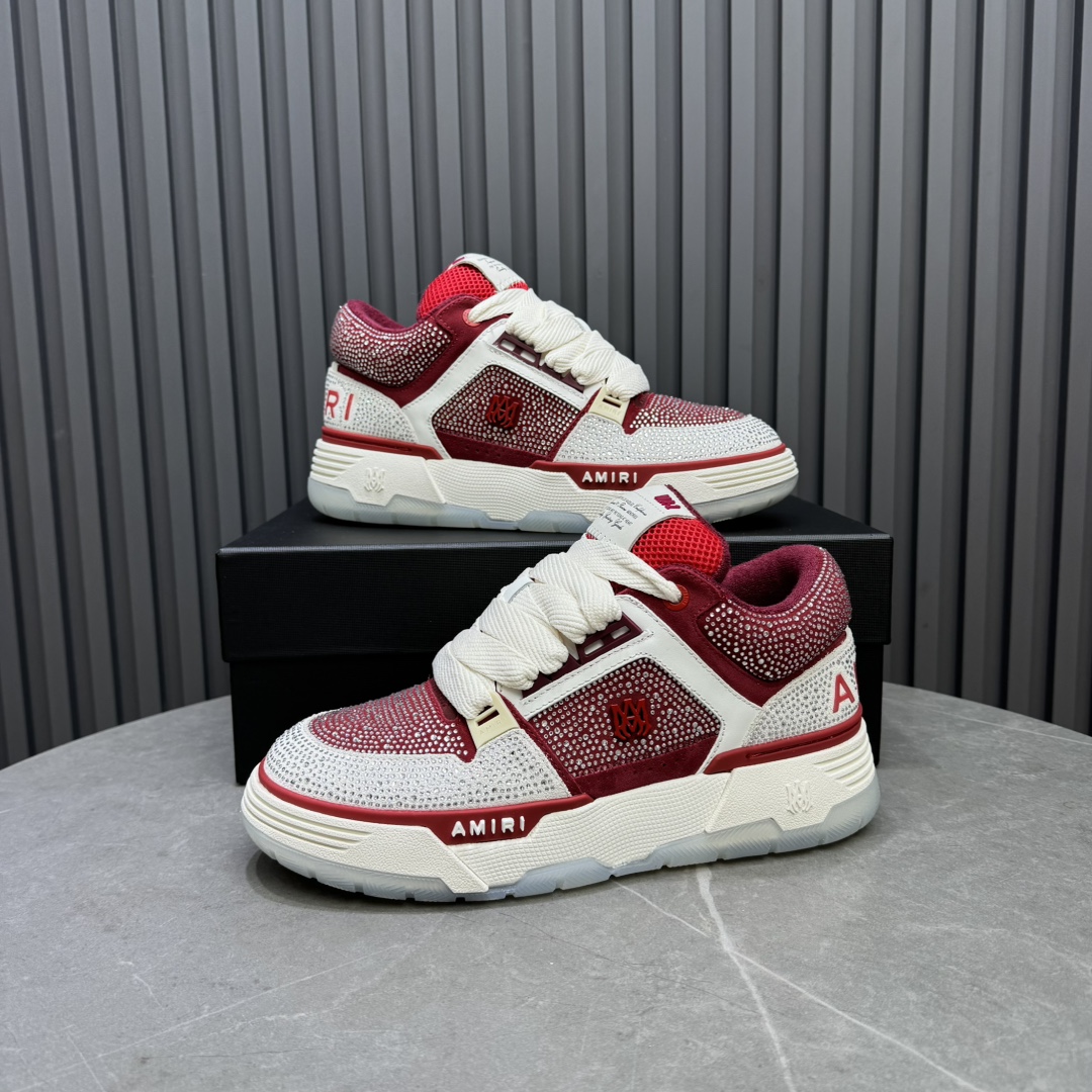 AMIRI Crystal Low-Top Sneakers Red/White