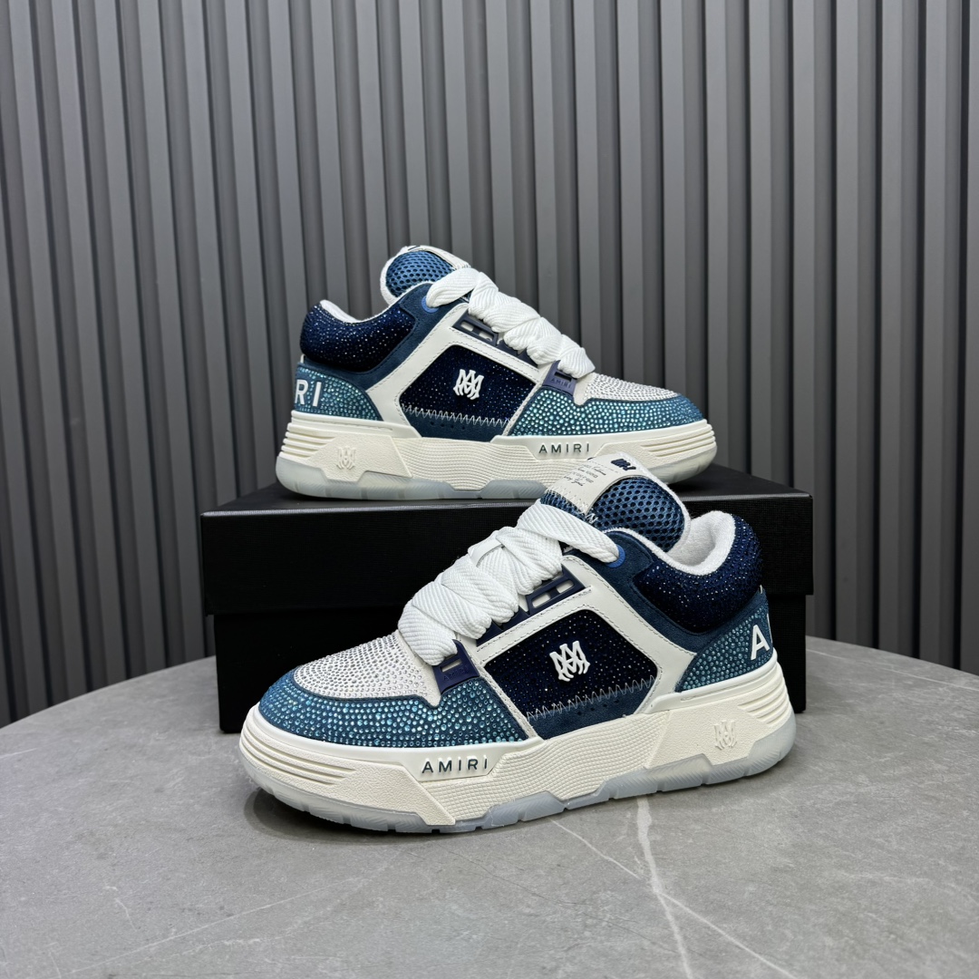 AMIRI Crystal Low-Top Sneakers Blue