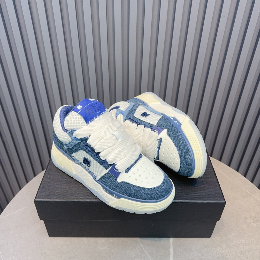 AMIRI Denim Low-Top Sneakers Blue/White