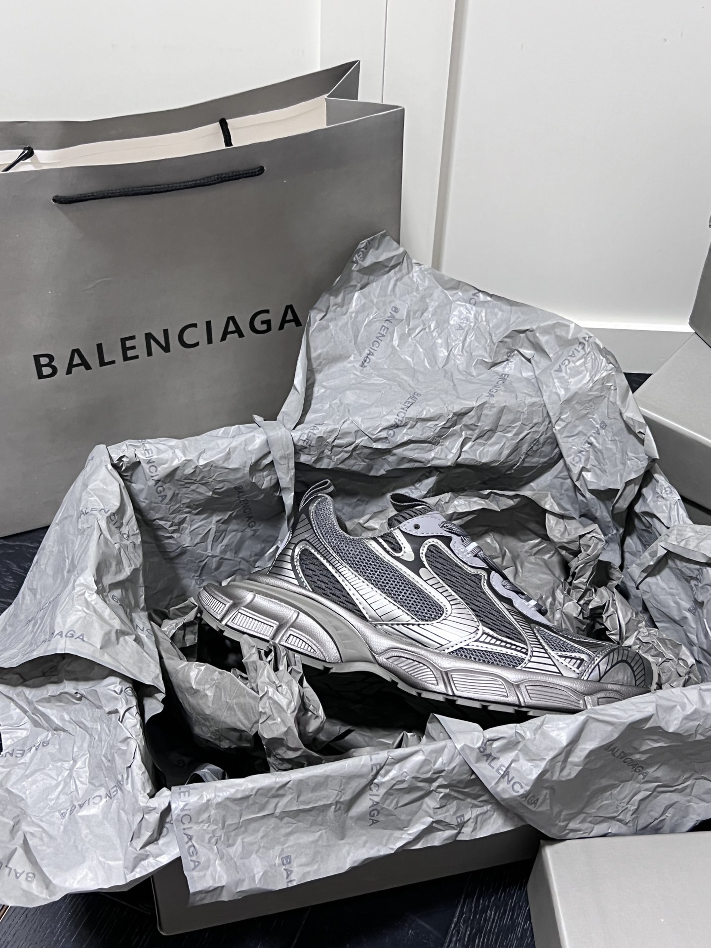 Balenciaga Chunky Dad Sneakers Silver