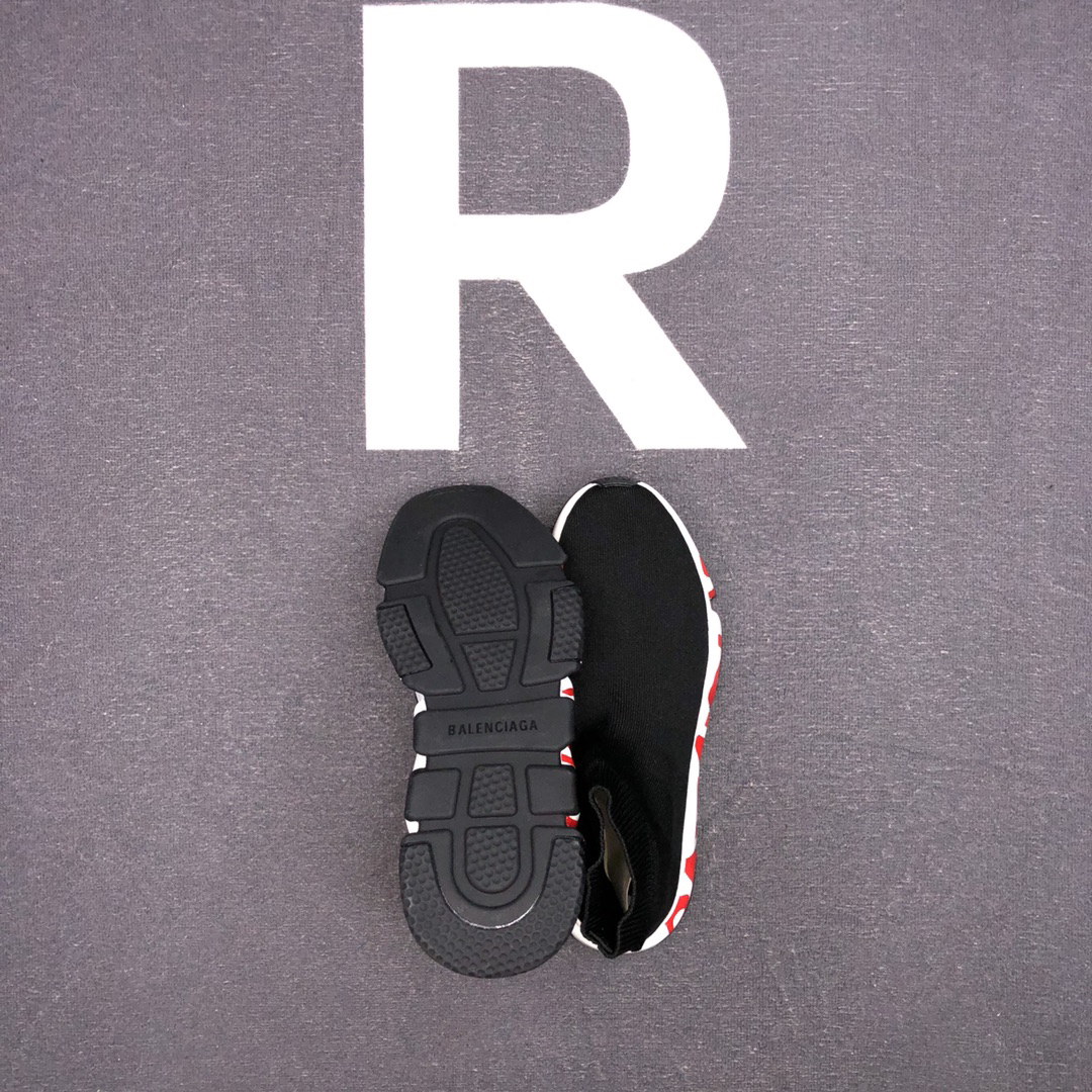 Balenciaga Speed Sock Sneakers Black/Red/White