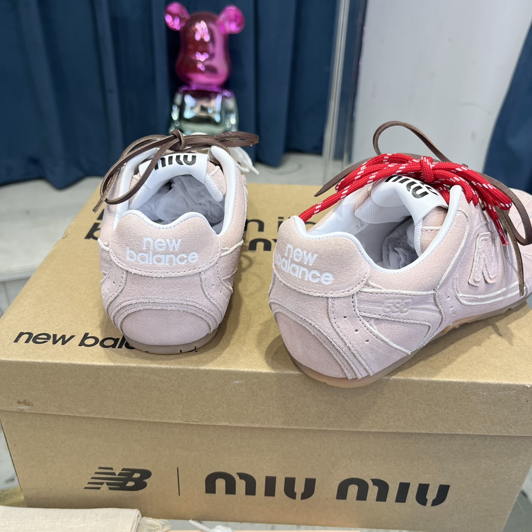 Miu Miu x New Balance 530 Suede Sneakers Pink