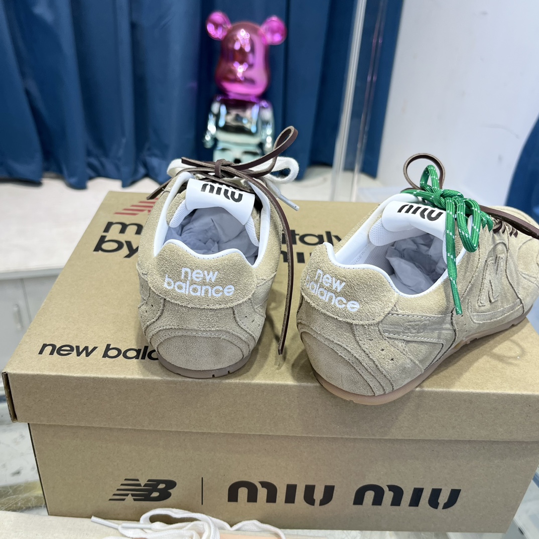 Miu Miu x New Balance 530 Suede Sneakers Beige
