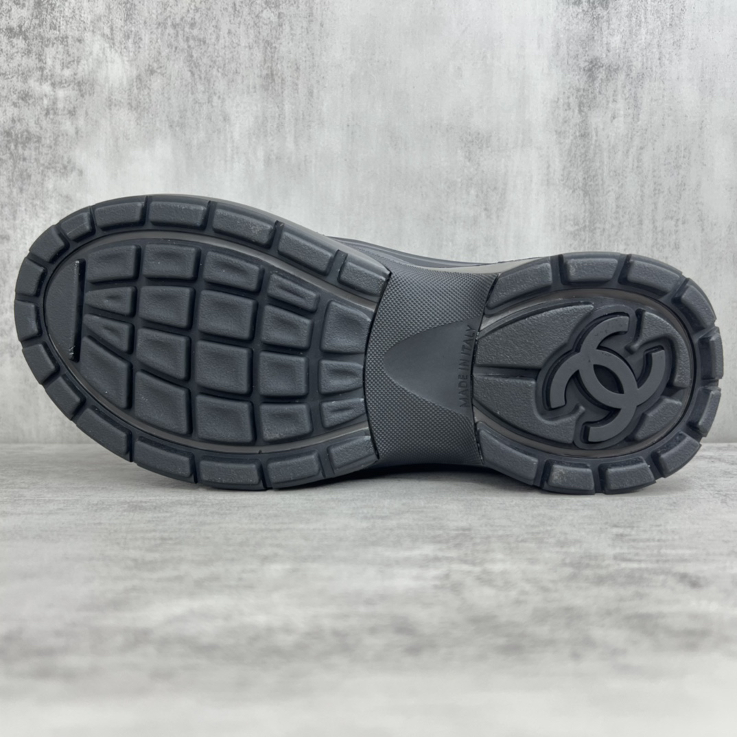 Chanel Mesh Leather Sneakers Black