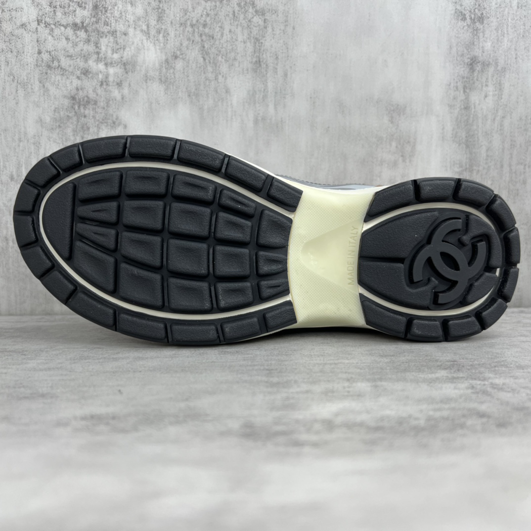 Chanel Mesh Leather Sneakers Silver Pink