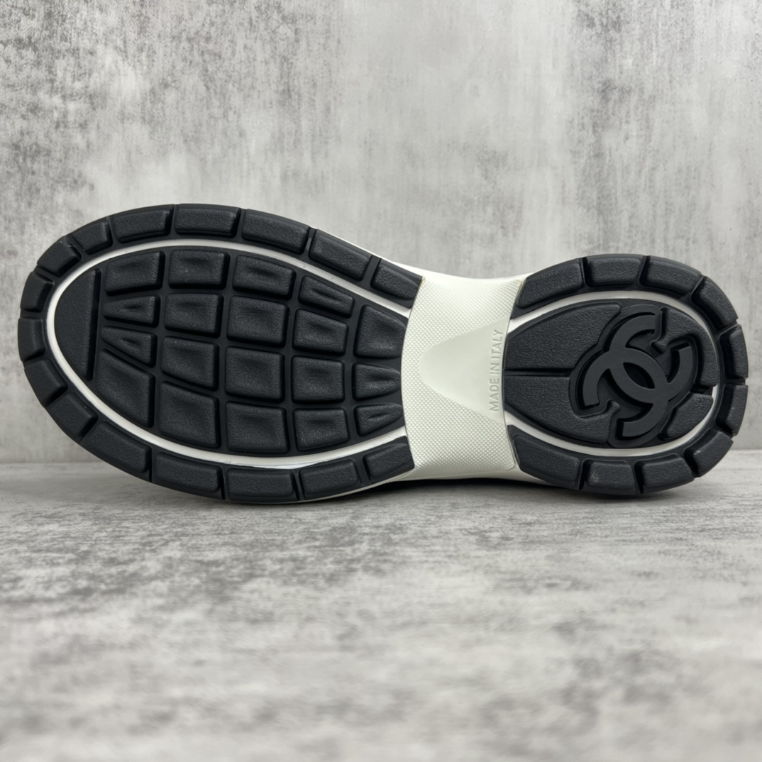 Chanel Mesh Leather Sneakers Silver