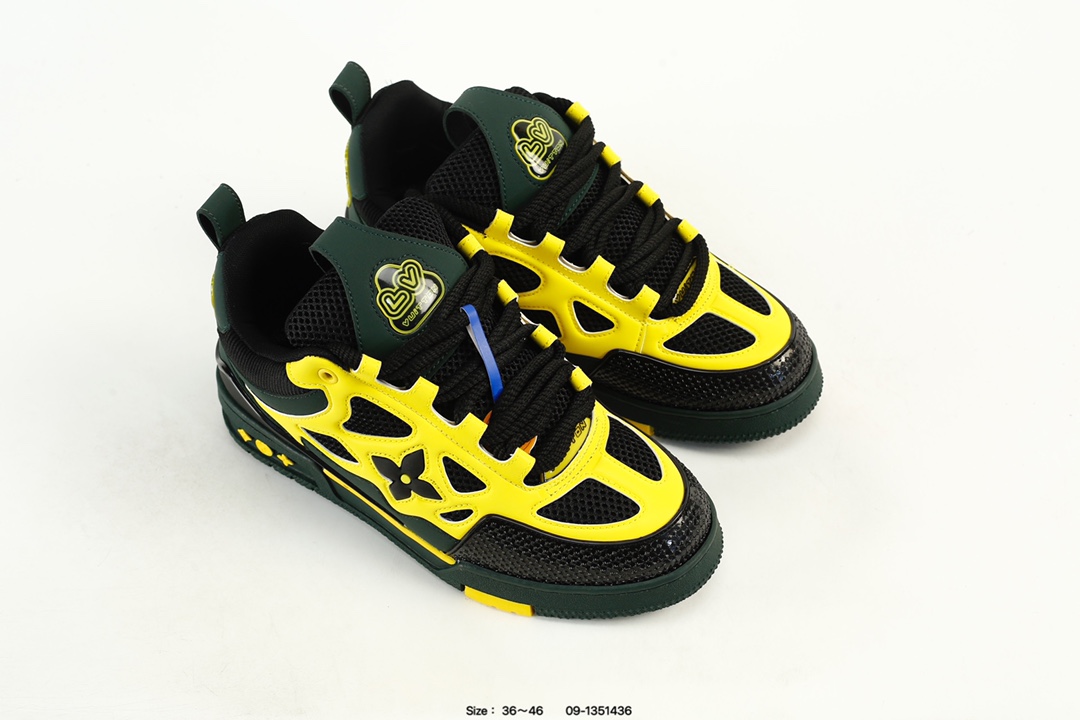 Louis Vuitton Trainer Low Sneaker Black Yellow