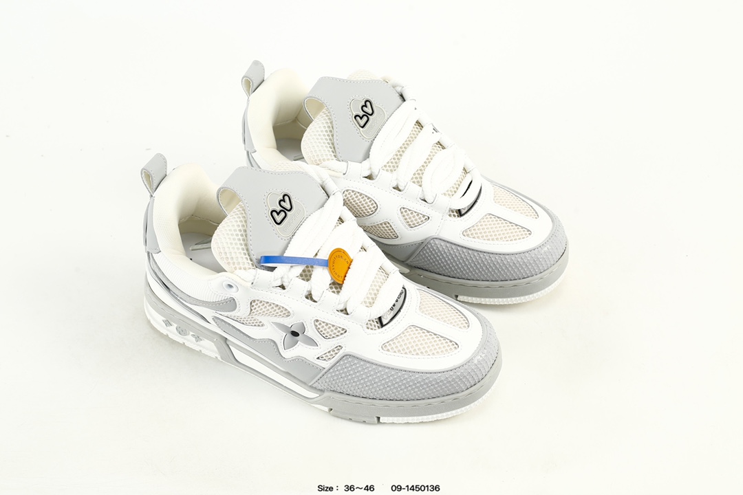 Louis Vuitton Trainer Low Sneaker White Grey