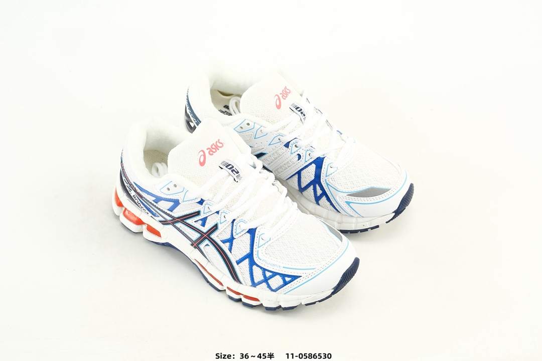Asics Gel-Kayano 20 Low Top Running Shoes White Blue Red